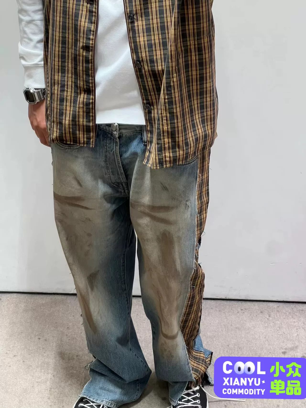 Acne Studios Acne Studios Dirty Fit Patchwork Denim Pants Size US 32 / EU 48 - 4 Thumbnail