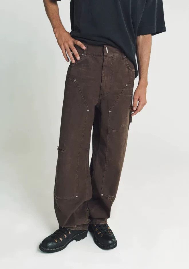 Givenchy givenchy distressed cargo pants in brown Size US 30 / EU 46 - 2 Thumbnail