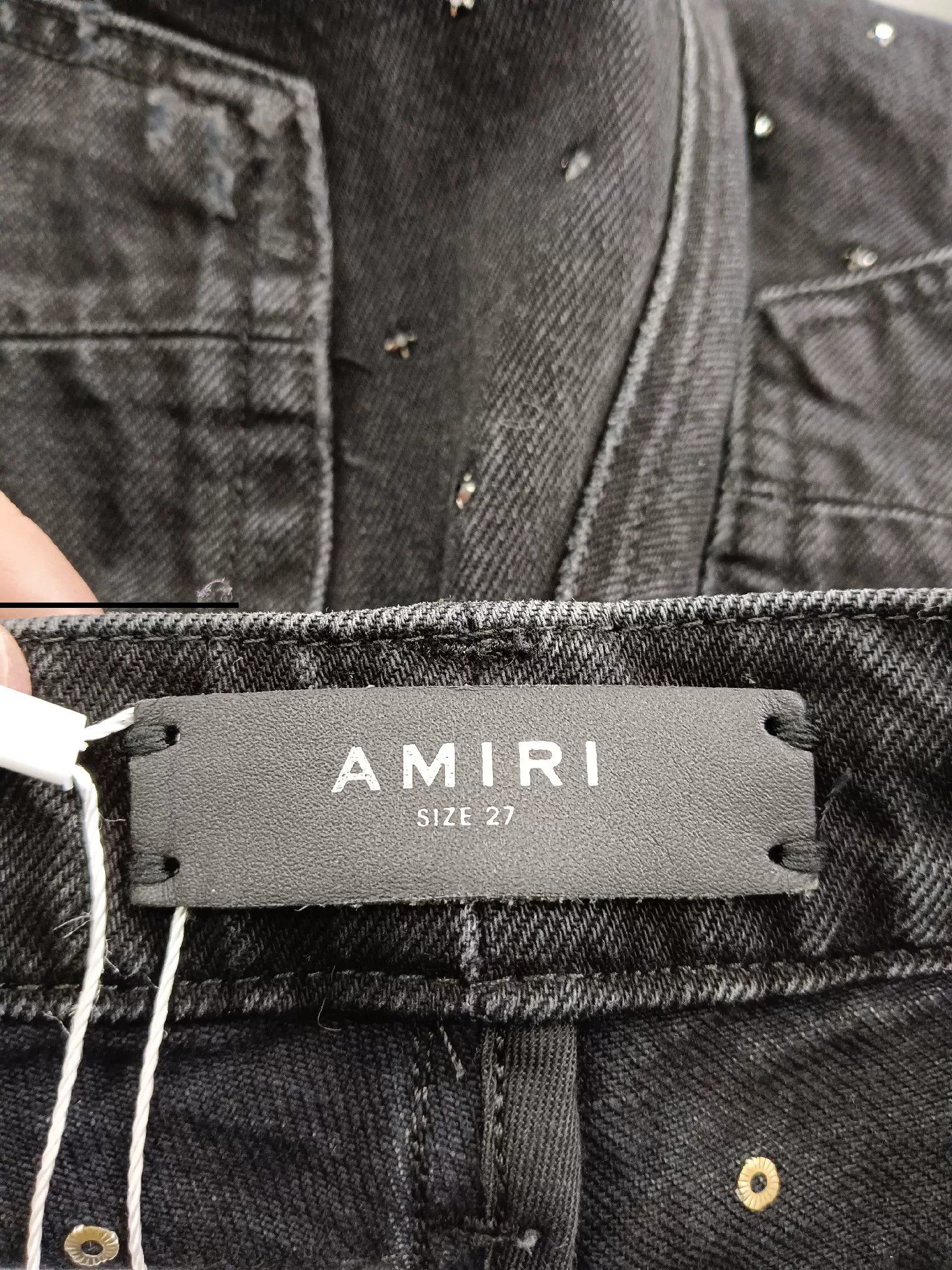 Amiri amiri distressed denim pants with rhinestones Size US 27 - 3 Thumbnail