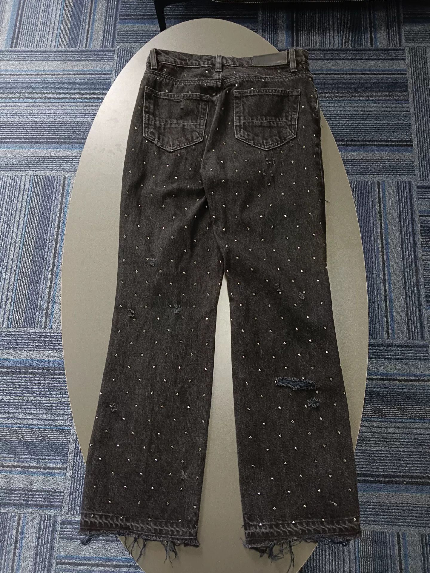 Amiri amiri distressed denim pants with rhinestones Size US 27 - 2 Thumbnail
