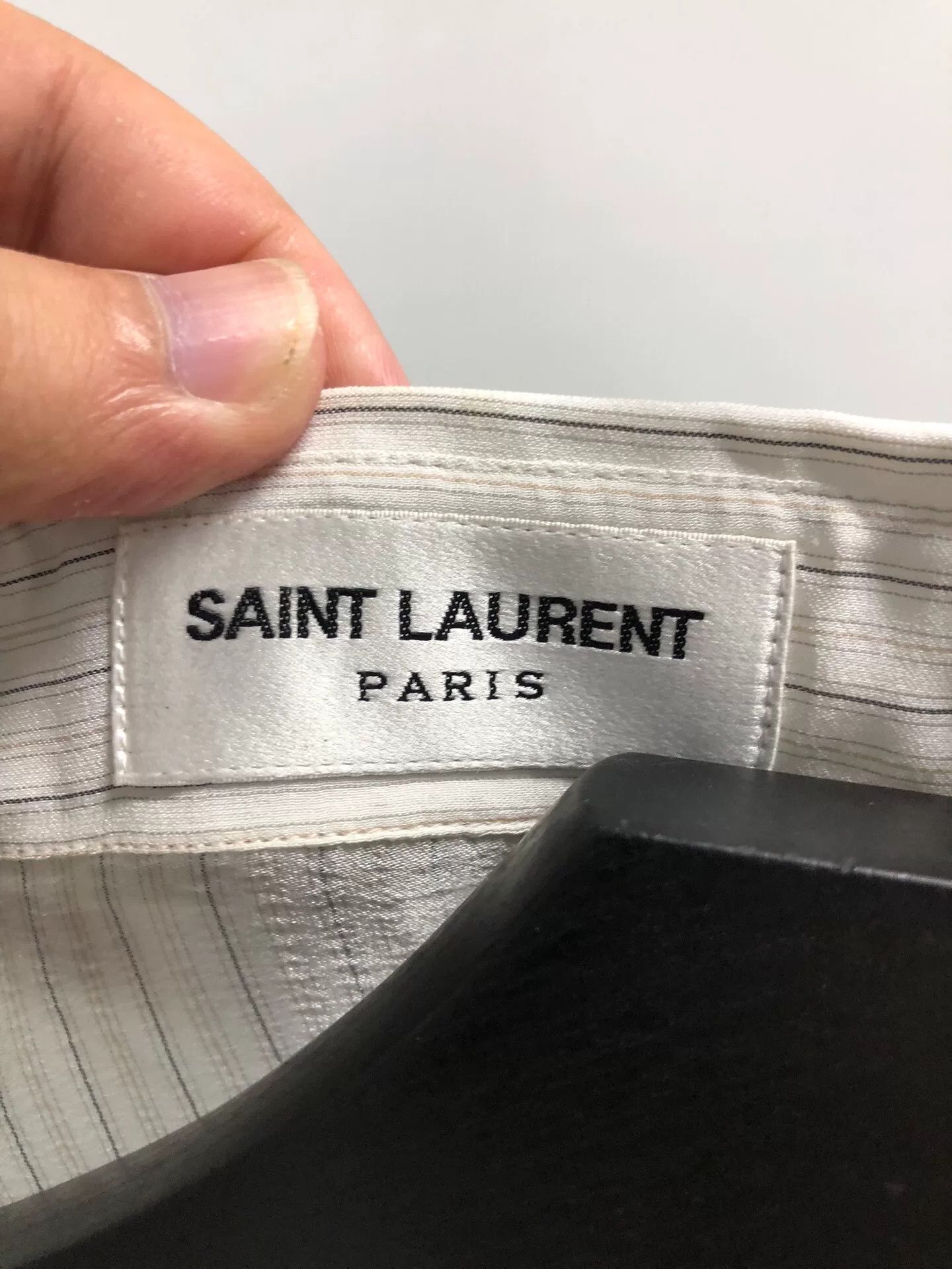 Saint Laurent Paris Saint Laurent Beige Striped Button-Up Shirt Size M / US 6-8 / IT 42-44 - 3 Thumbnail