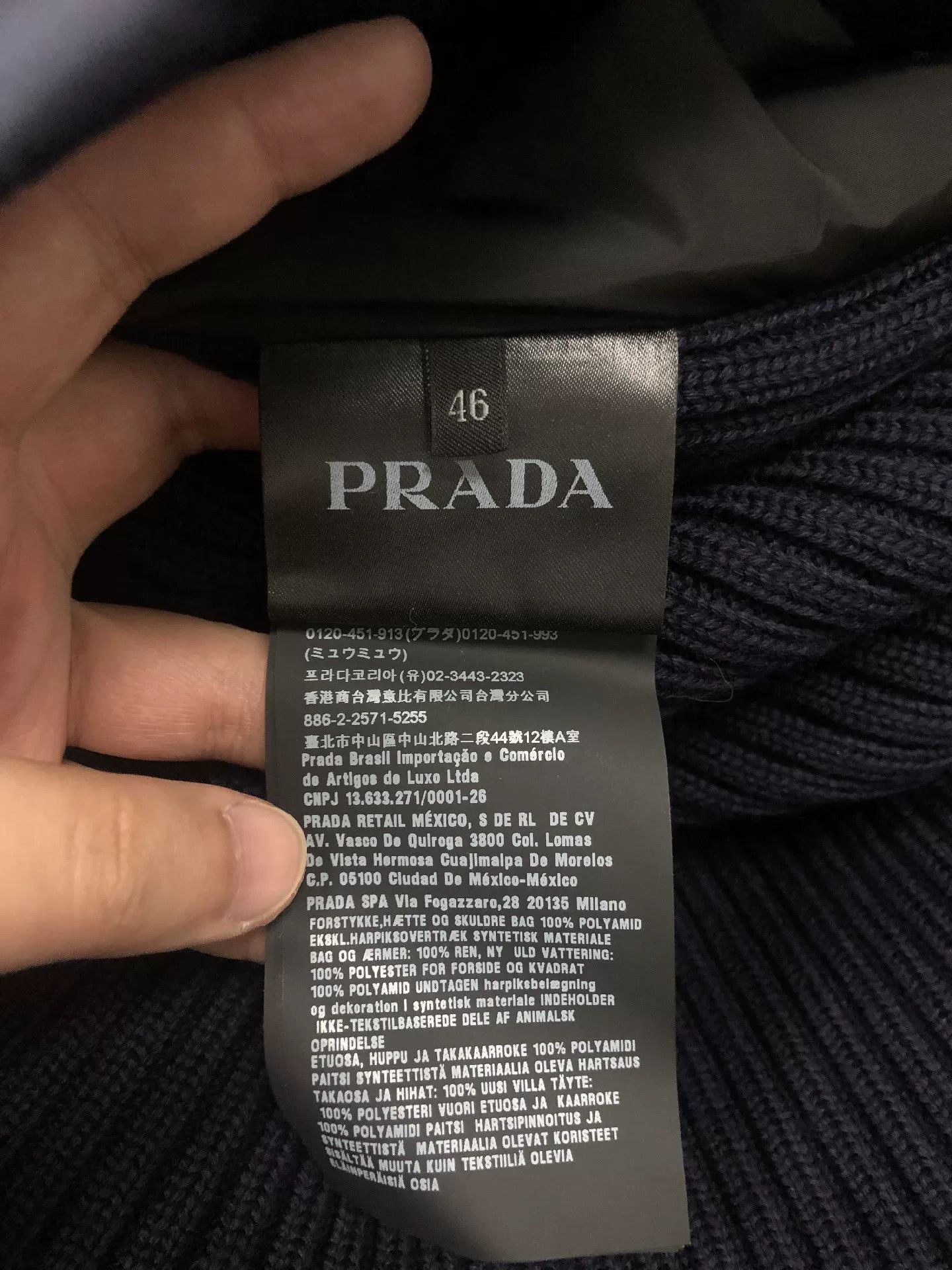Prada Prada Blue Knitted Zip-Up Jacket for Men Size US M / EU 48-50 / 2 - 5 Thumbnail