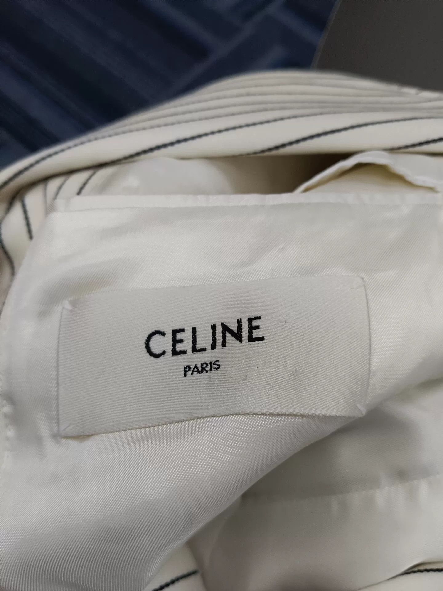 Celine celine white striped women's suit jacket Size M / US 6-8 / IT 42-44 - 3 Thumbnail