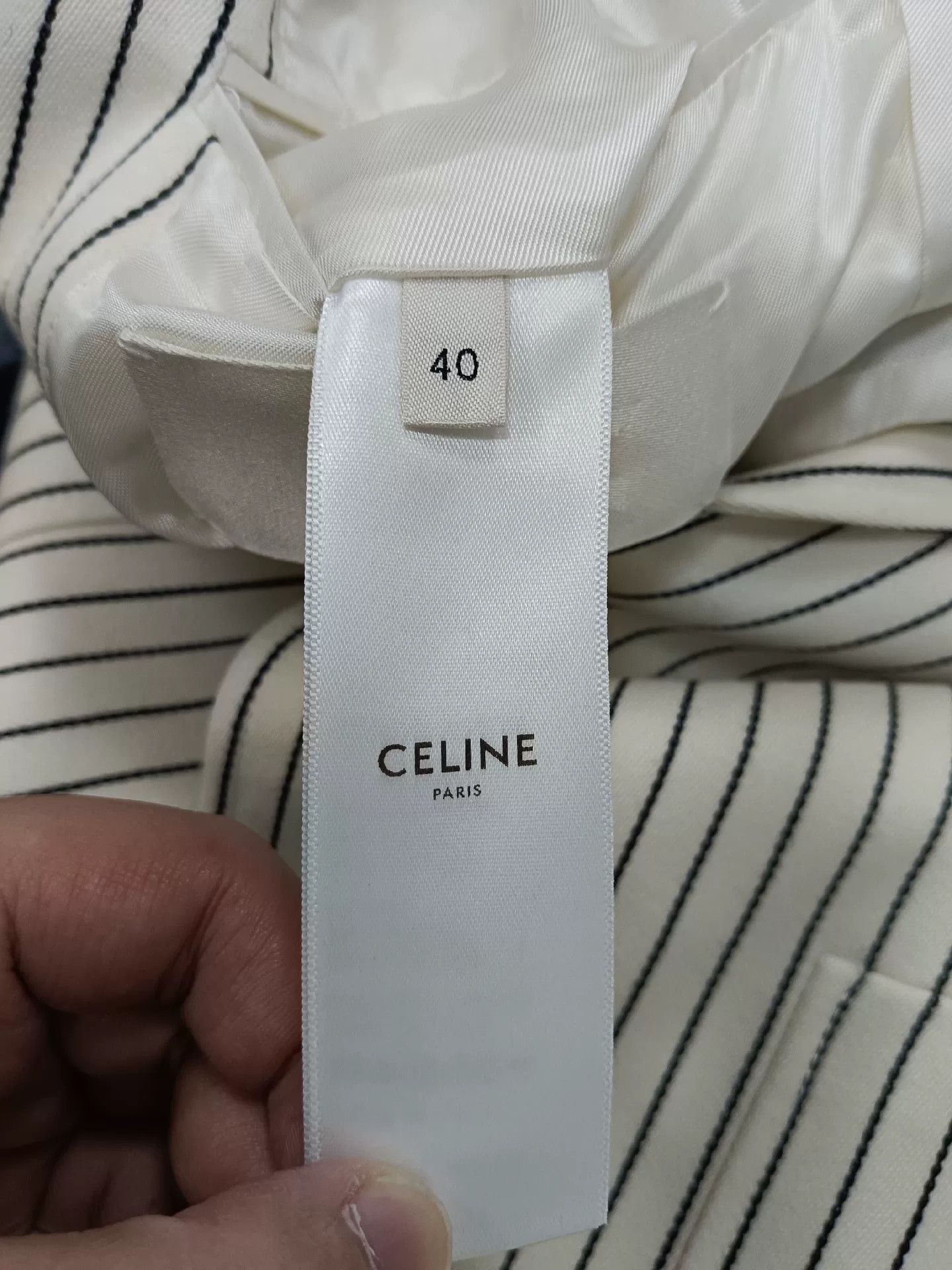 Celine celine white striped women's suit jacket Size M / US 6-8 / IT 42-44 - 4 Thumbnail