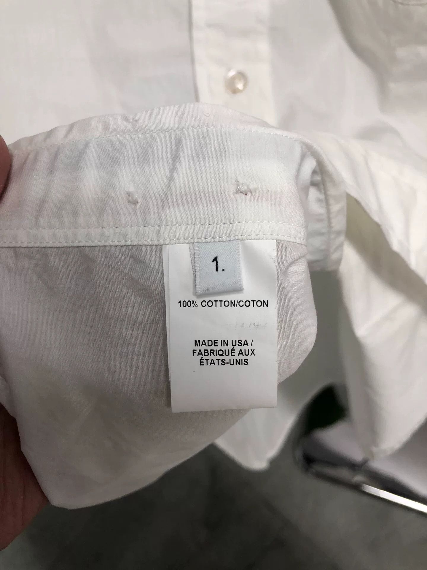 Thom Browne thom browne white logo cotton button-up shirt Size US S / EU 44-46 / 1 - 5 Thumbnail