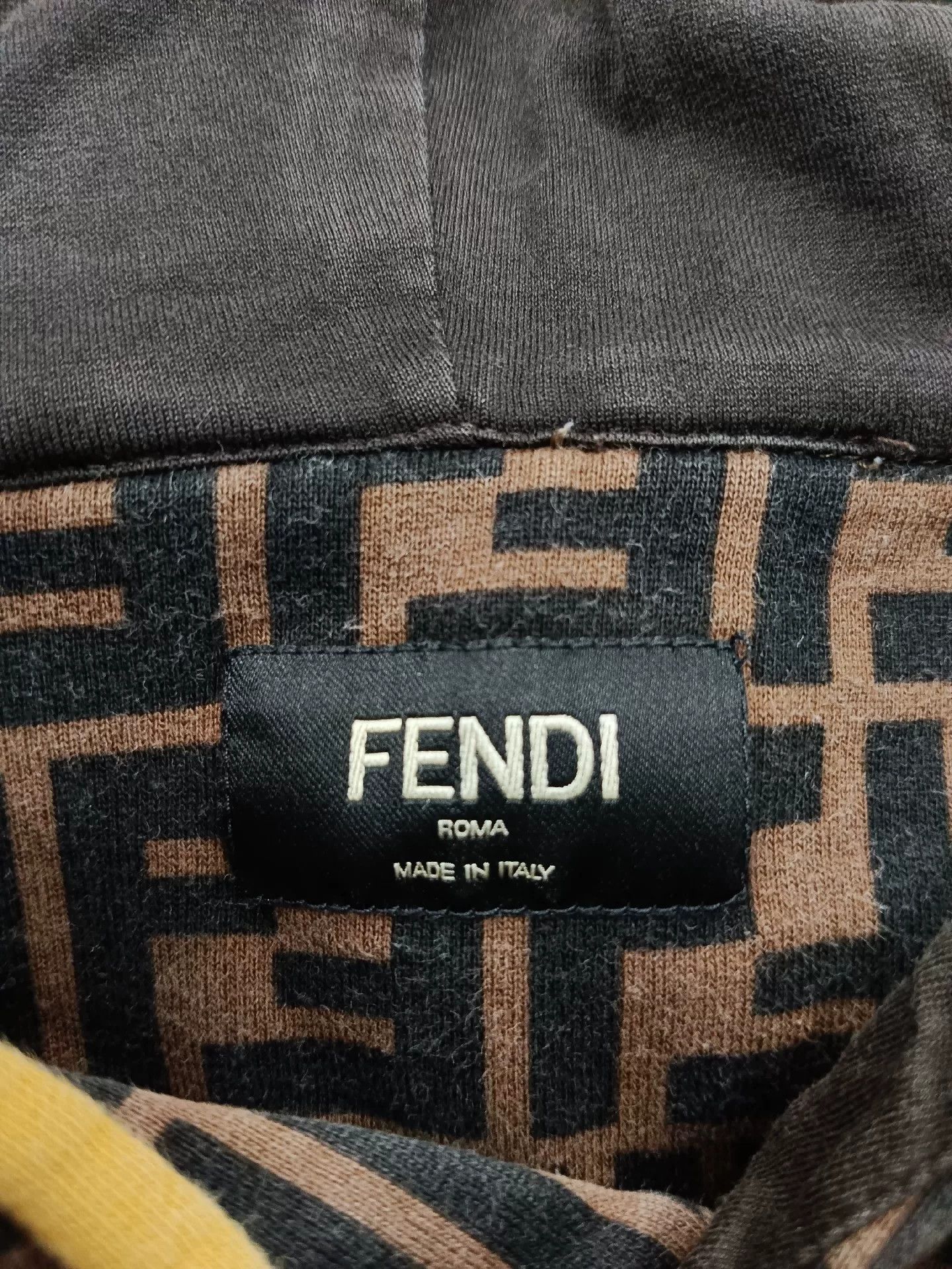 Fendi fendi logo printed hoodie in brown Size US S / EU 44-46 / 1 - 3 Thumbnail