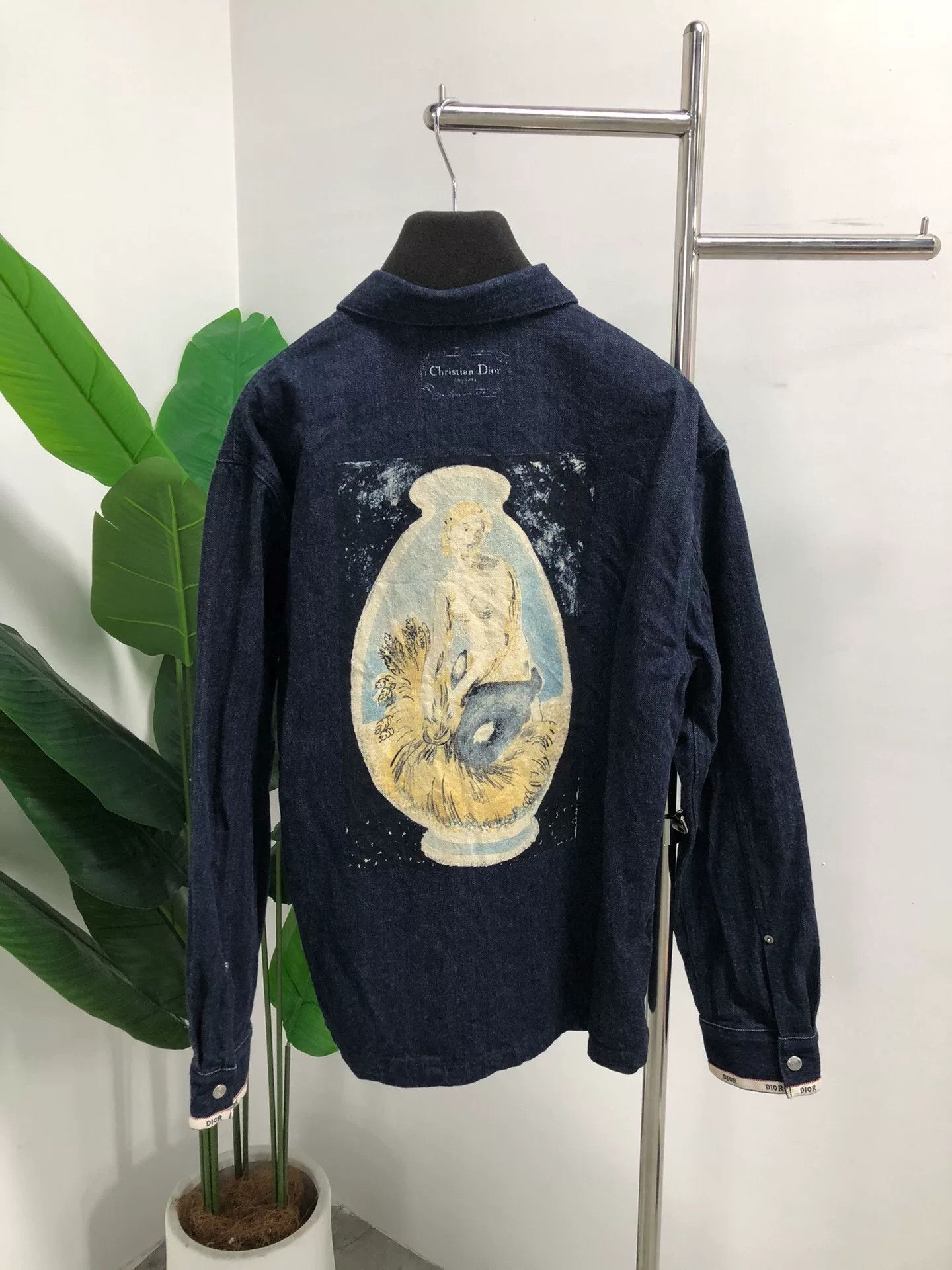 Dior Dior Logo Denim Jacket with Vase Painting Size US L / EU 52-54 / 3 - 2 Thumbnail