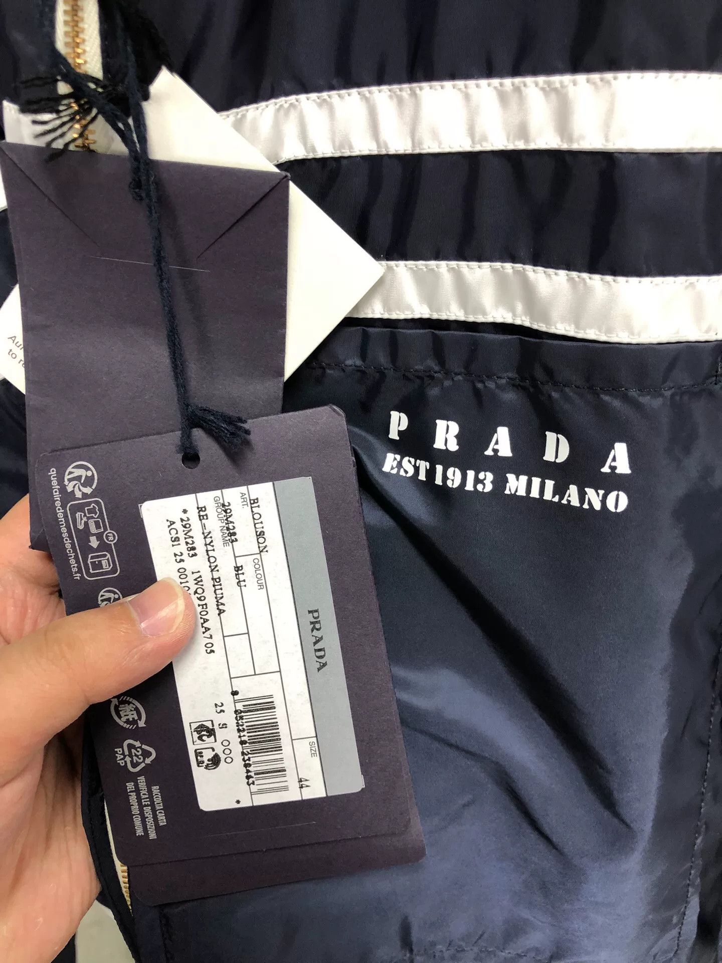 Prada prada blue zip-up jacket size 44 Size US M / EU 48-50 / 2 - 3 Thumbnail