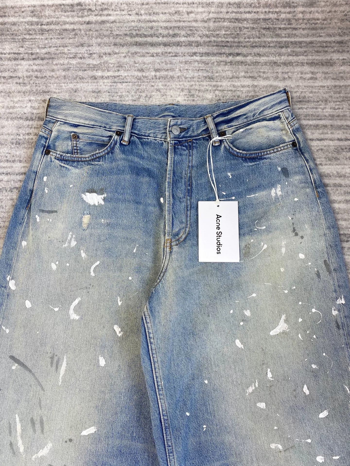 Acne Studios Acne Studios Blue Ink Splash Baggy Jeans Size US 34 / EU 50 - 2 Thumbnail