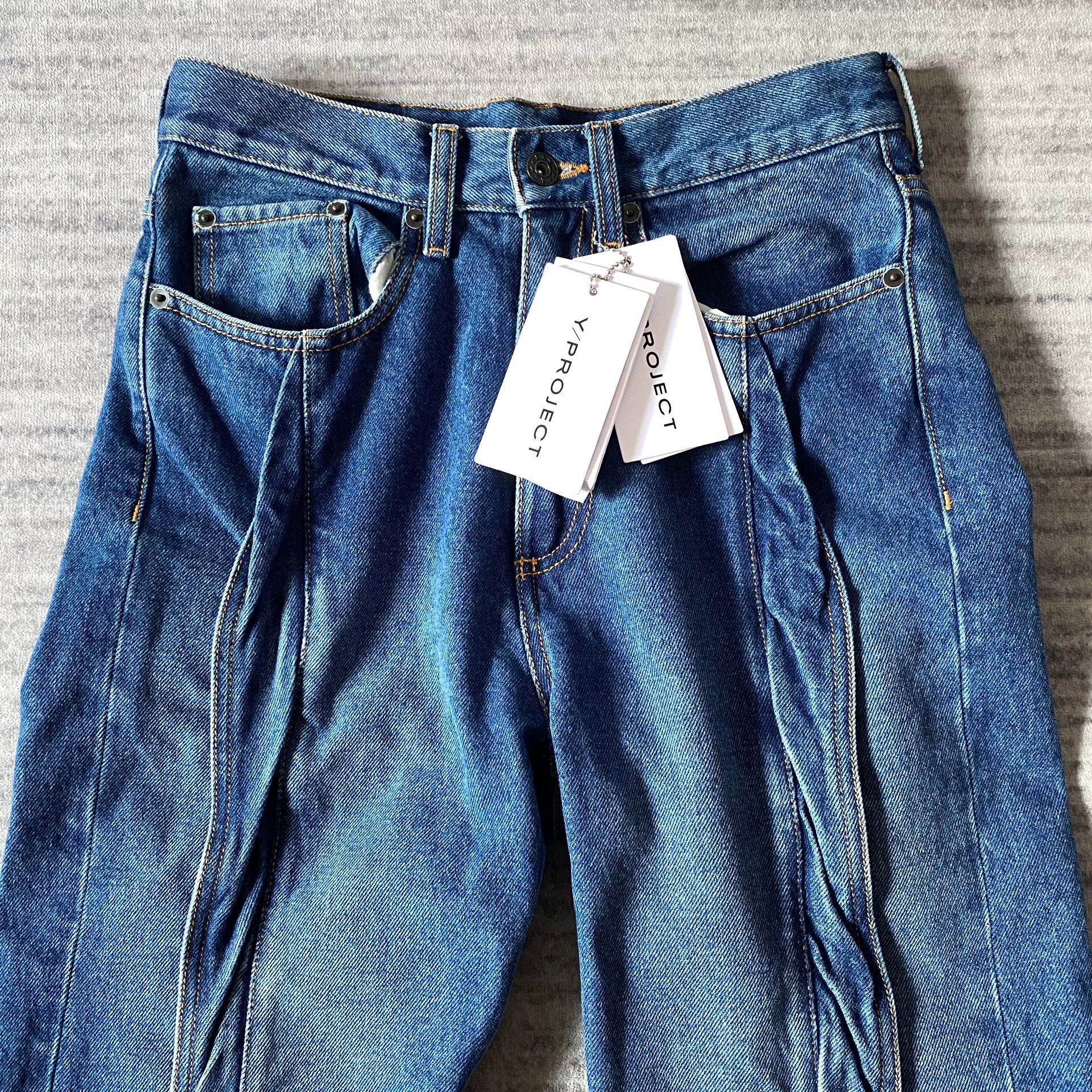 Y/Project layered 3D twisted denim long pants Size US 27 - 2 Thumbnail