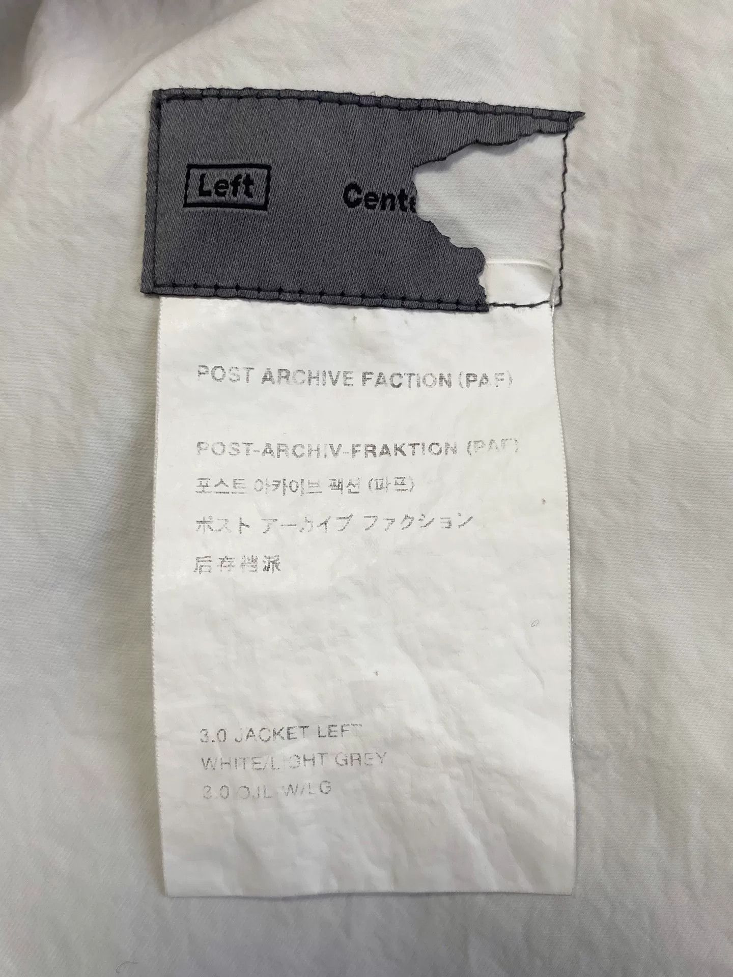 POST ARCHIVE FACTION (PAF) irregular deconstructed jacket from Post Archive Faction Size US M / EU 48-50 / 2 - 7 Thumbnail