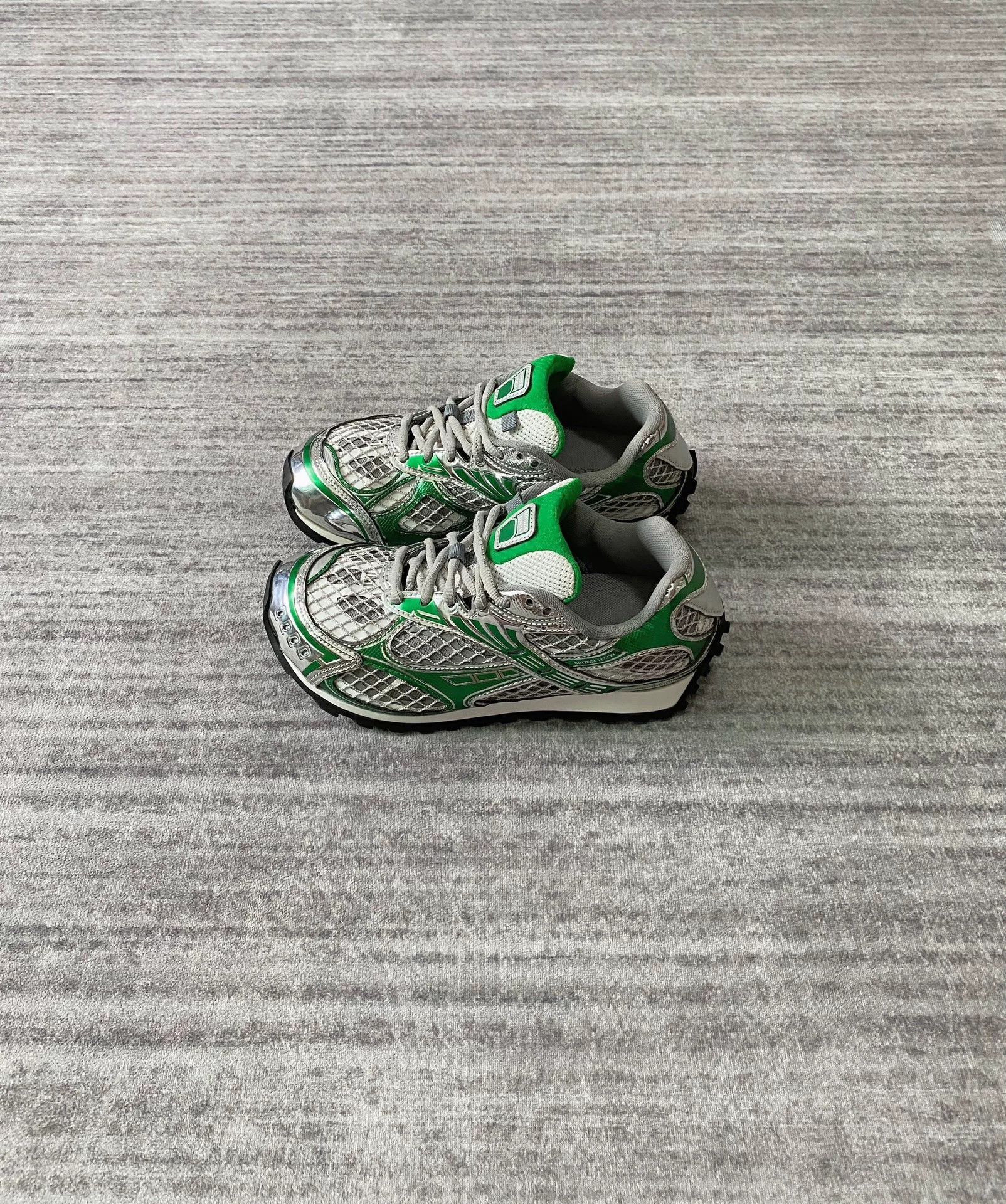 Bottega Veneta Bottega Veneta Green Silver Retro Sneakers Size US 6 / IT 36 - 3 Thumbnail