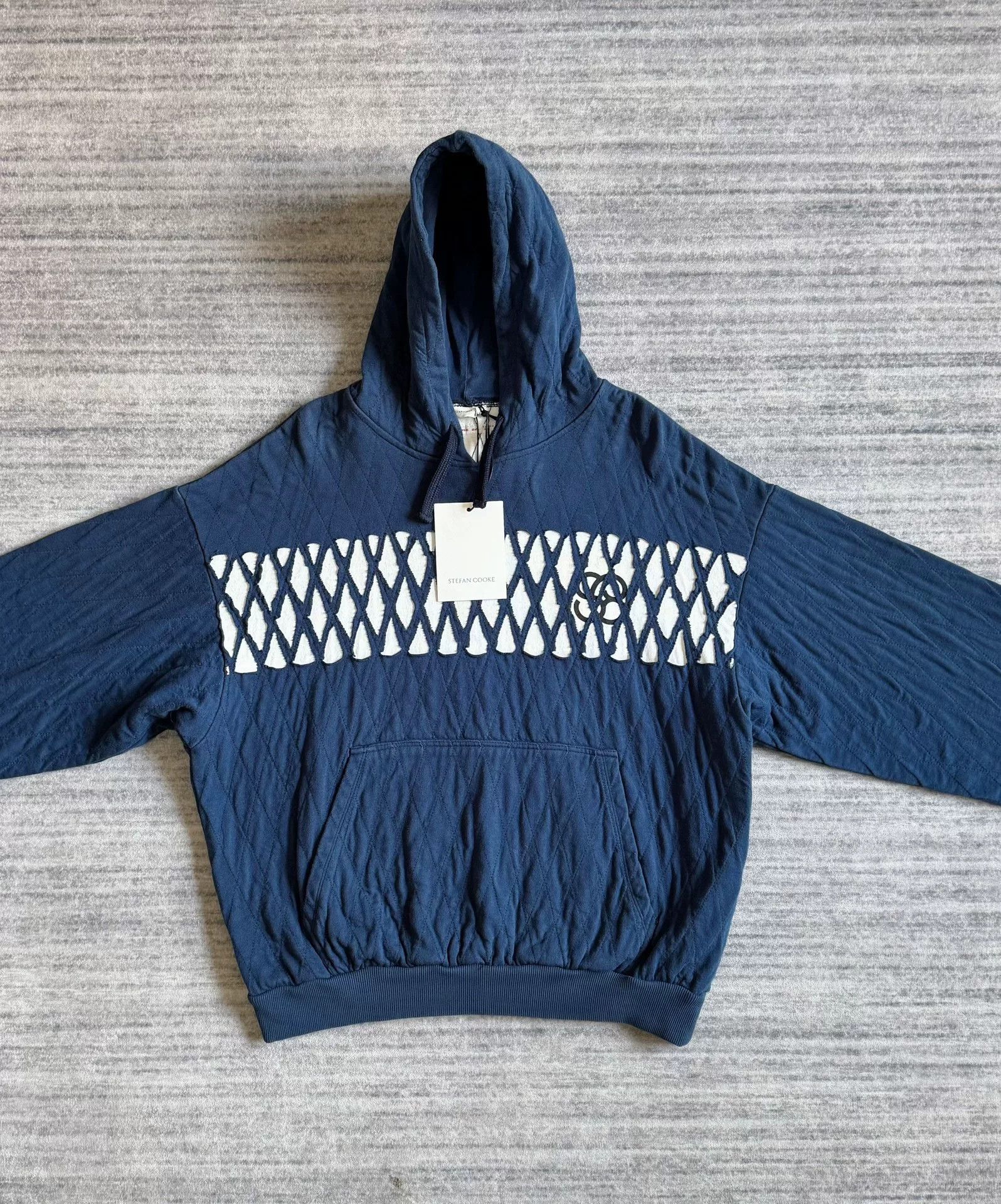 Stefan Cooke Stefan Cooke Hooded Diamond Pattern Sweatshirt Size US M / EU 48-50 / 2 - 2 Thumbnail