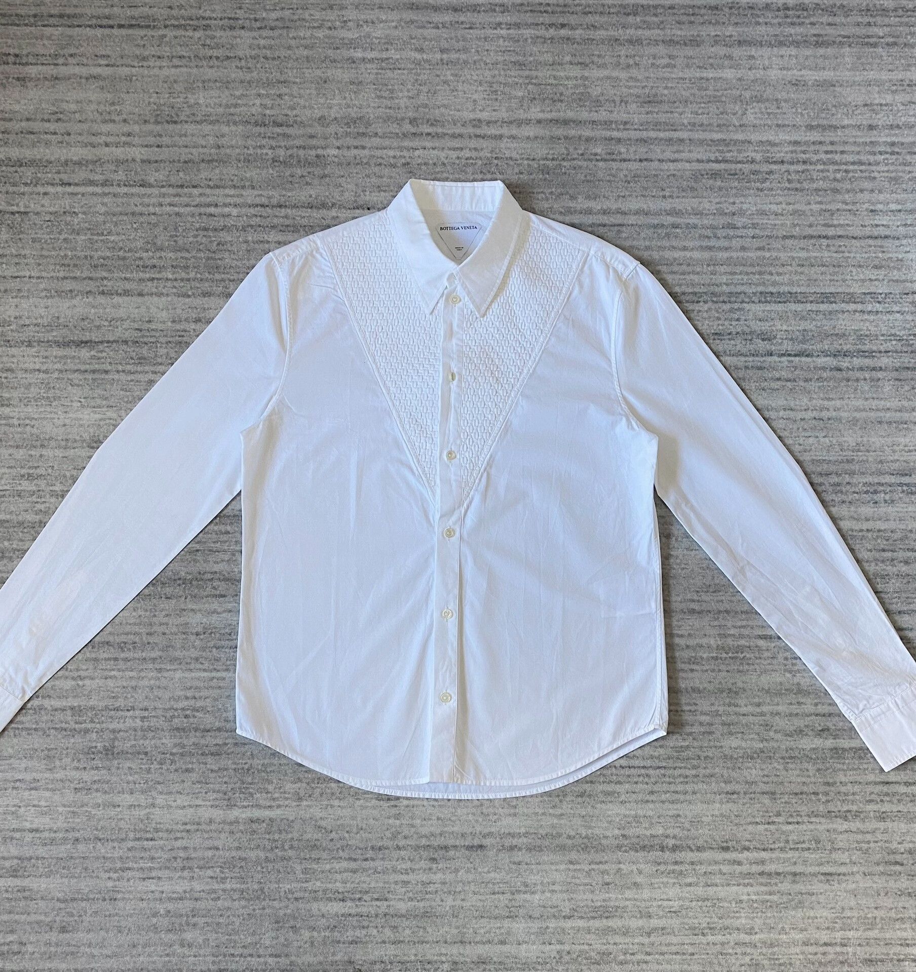 Bottega Veneta Bottega Veneta White Woven Shirt Jacket Size US L / EU 52-54 / 3 - 2 Thumbnail