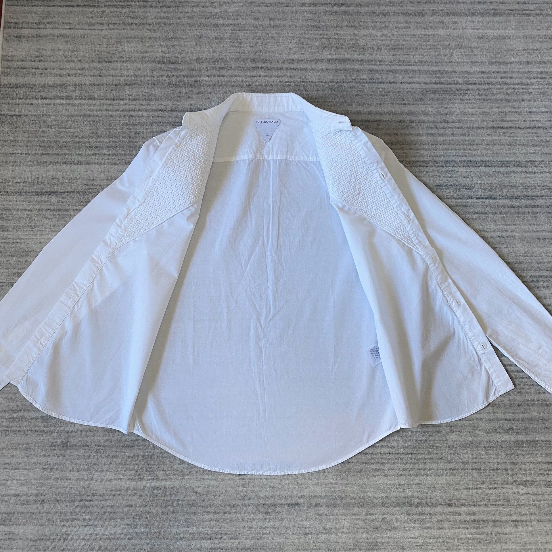 Bottega Veneta Bottega Veneta White Woven Shirt Jacket Size US L / EU 52-54 / 3 - 4 Thumbnail