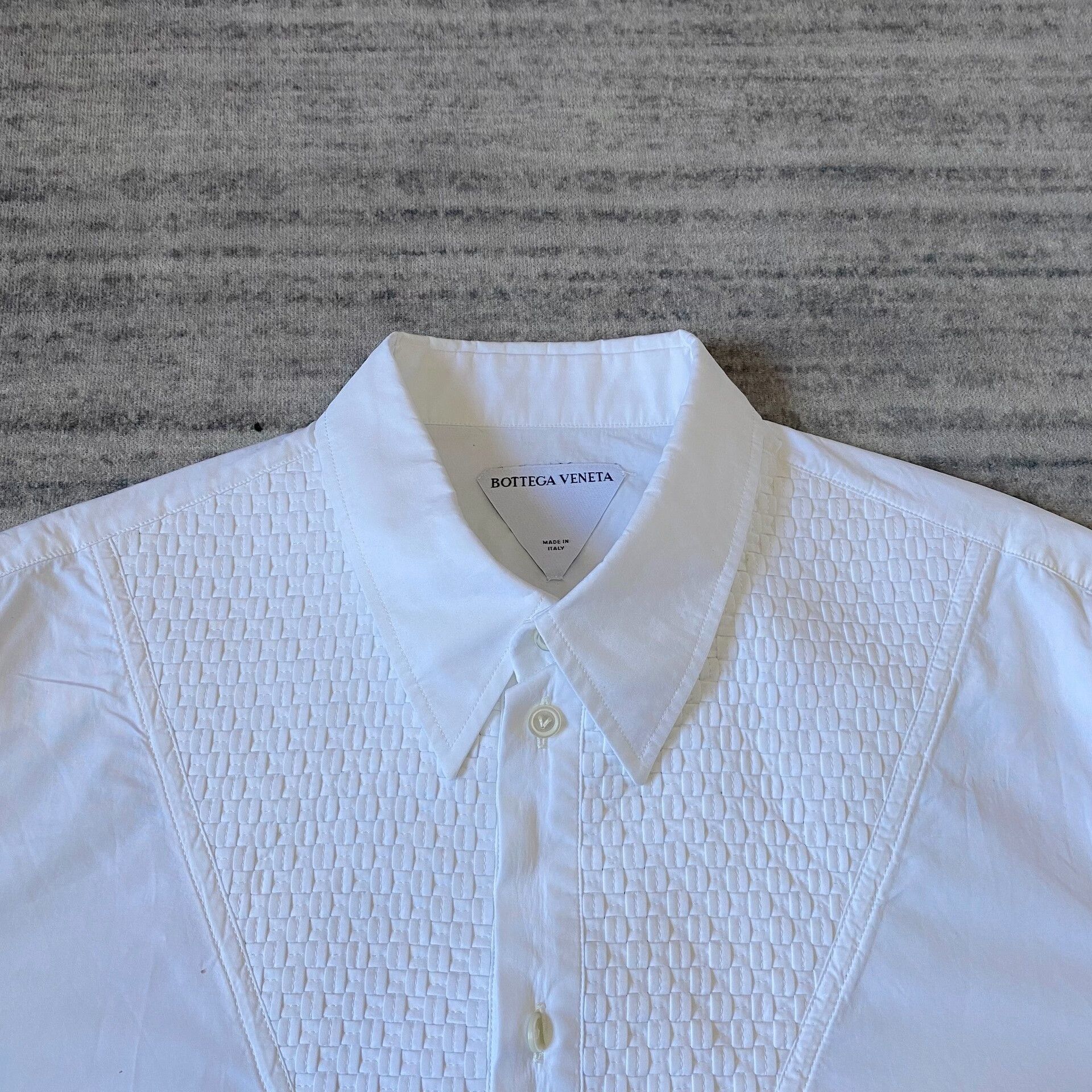 Bottega Veneta Bottega Veneta White Woven Shirt Jacket Size US L / EU 52-54 / 3 - 5 Thumbnail