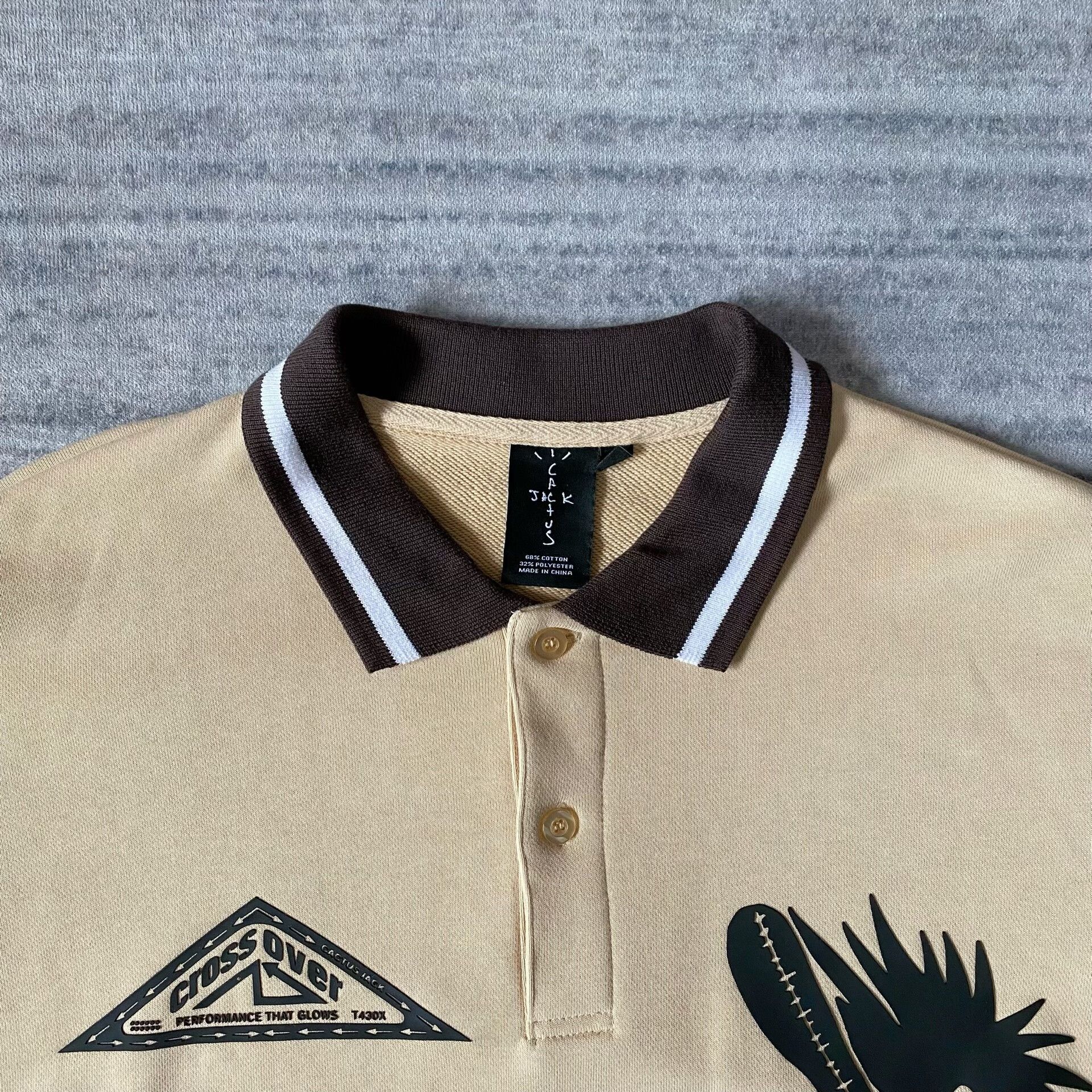 Travis Scott cactus jack brown long sleeve polo sweatshirt Size US M / EU 48-50 / 2 - 5 Thumbnail