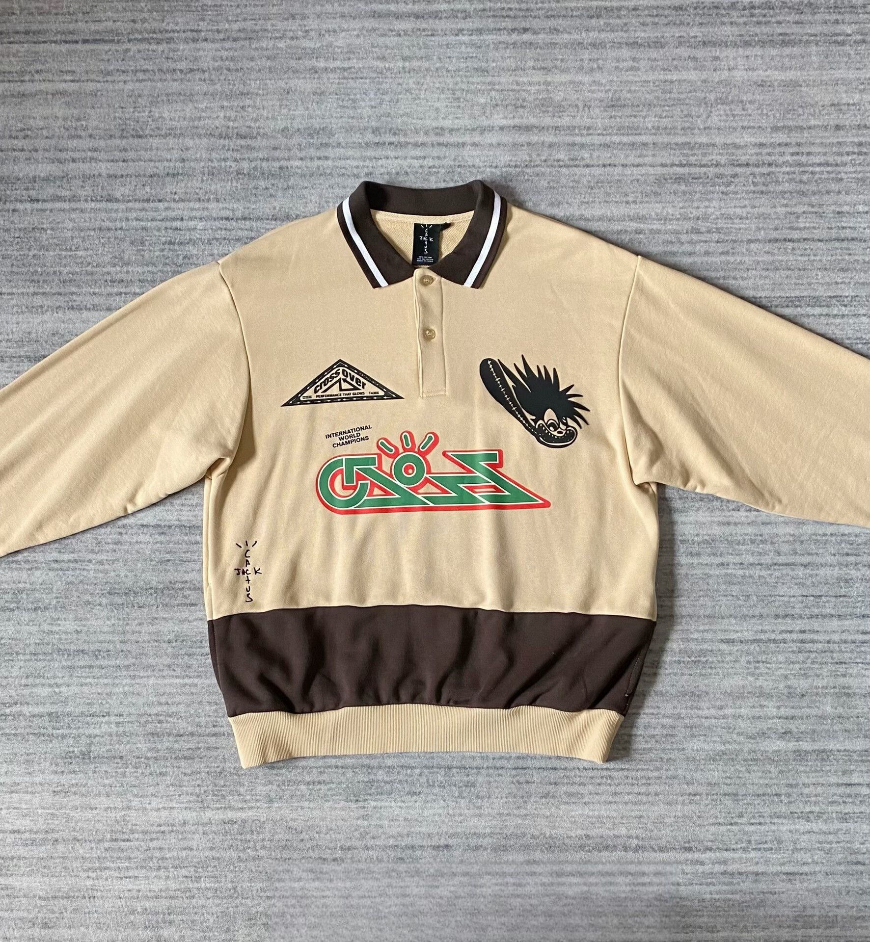 Travis Scott cactus jack brown long sleeve polo sweatshirt Size US M / EU 48-50 / 2 - 2 Thumbnail