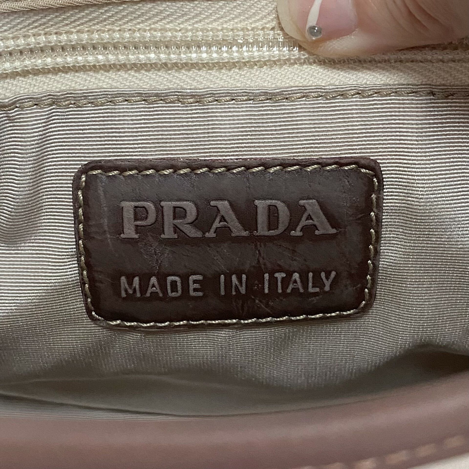 Prada Prada White Brown Mini Shoulder Bag Size ONE SIZE - 9 Thumbnail