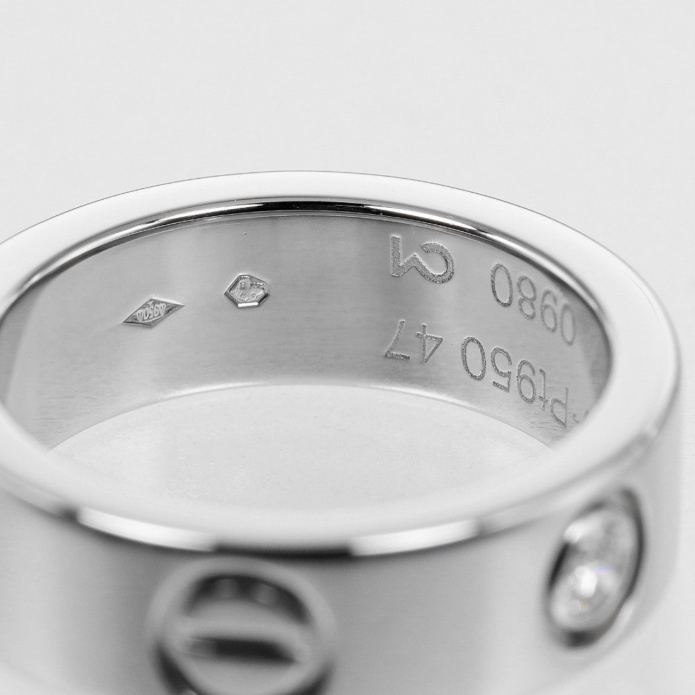 Cartier Cartier Cartier Love Classic Pt950 Platinum Diamond Ring Size 7 Metal Ring DUTY FREE for USA Size ONE SIZE - 4 Thumbnail