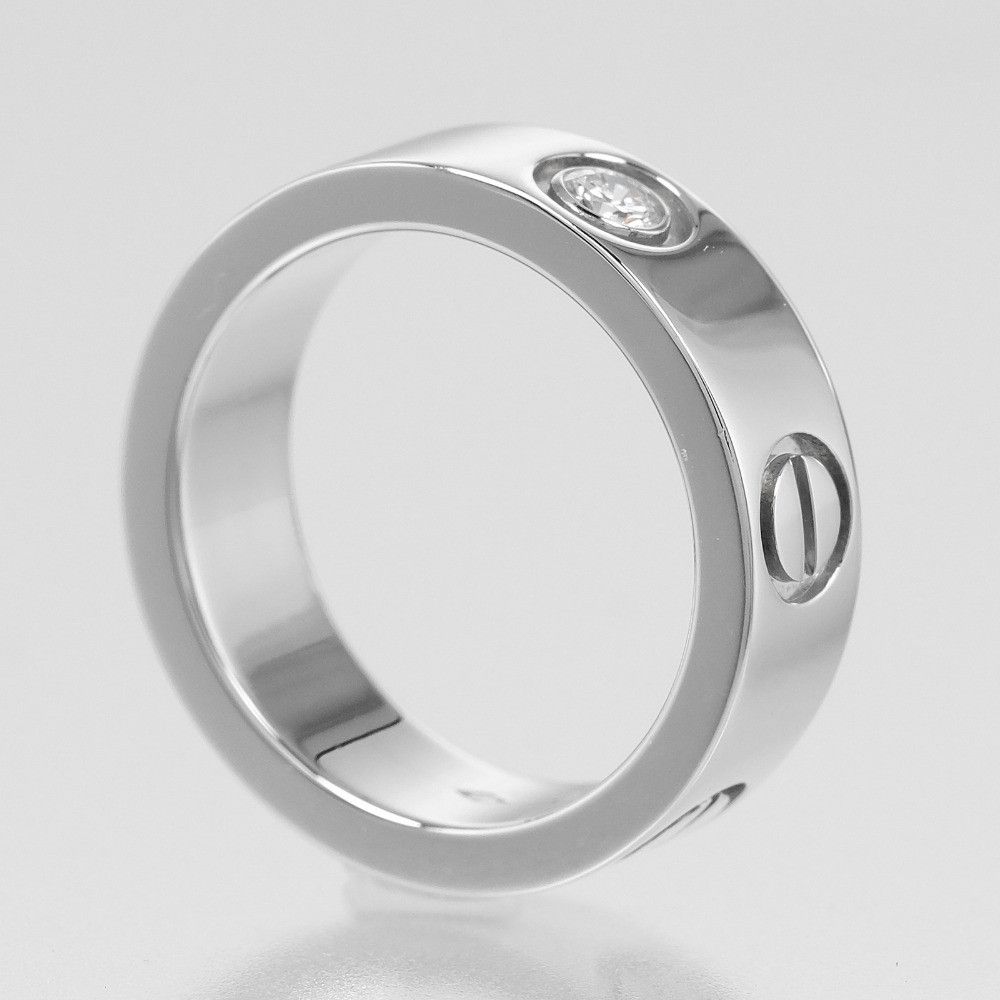 Cartier Cartier Cartier Love Classic Pt950 Platinum Diamond Ring Size 7 Metal Ring DUTY FREE for USA Size ONE SIZE - 3 Thumbnail
