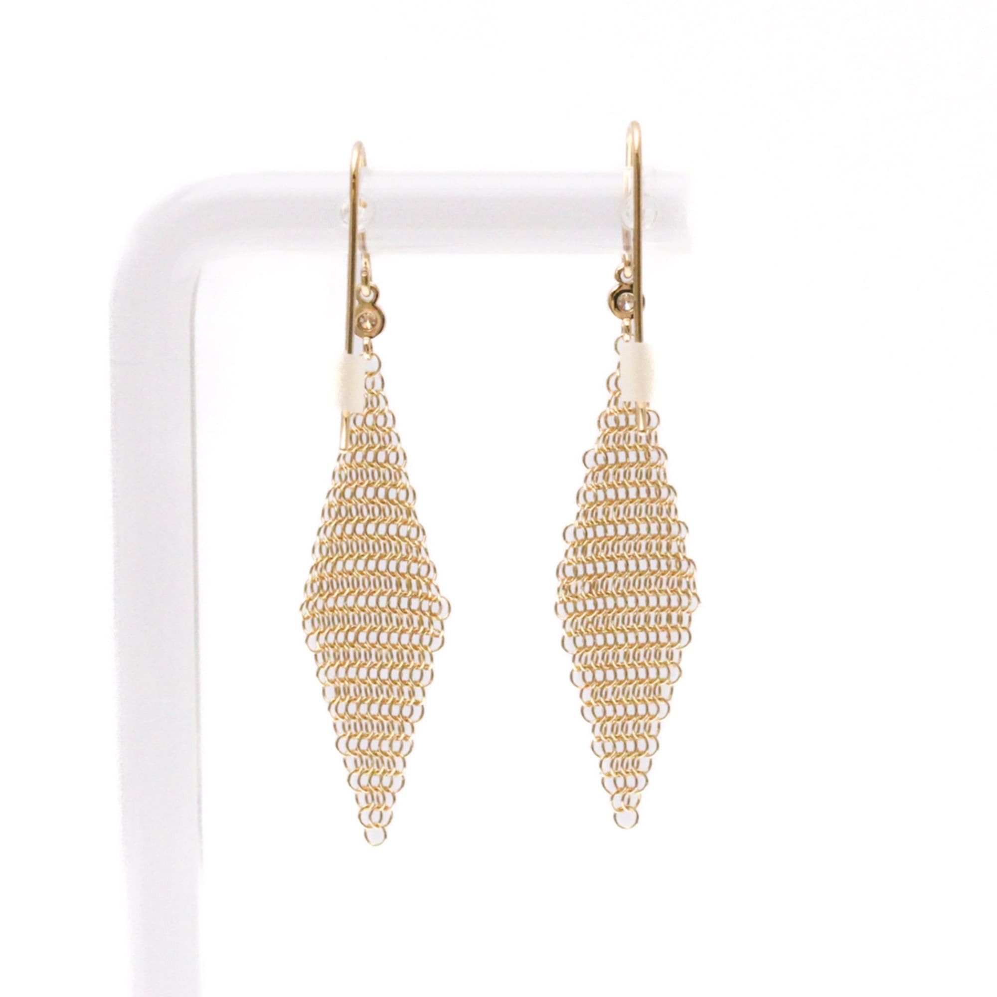Tiffany & Co. Tiffany Elsa Peretti Mesh Earrings Diamond Pink Gold (18K) Drop Earrings Pink Gold Size ONE SIZE - 2 Thumbnail