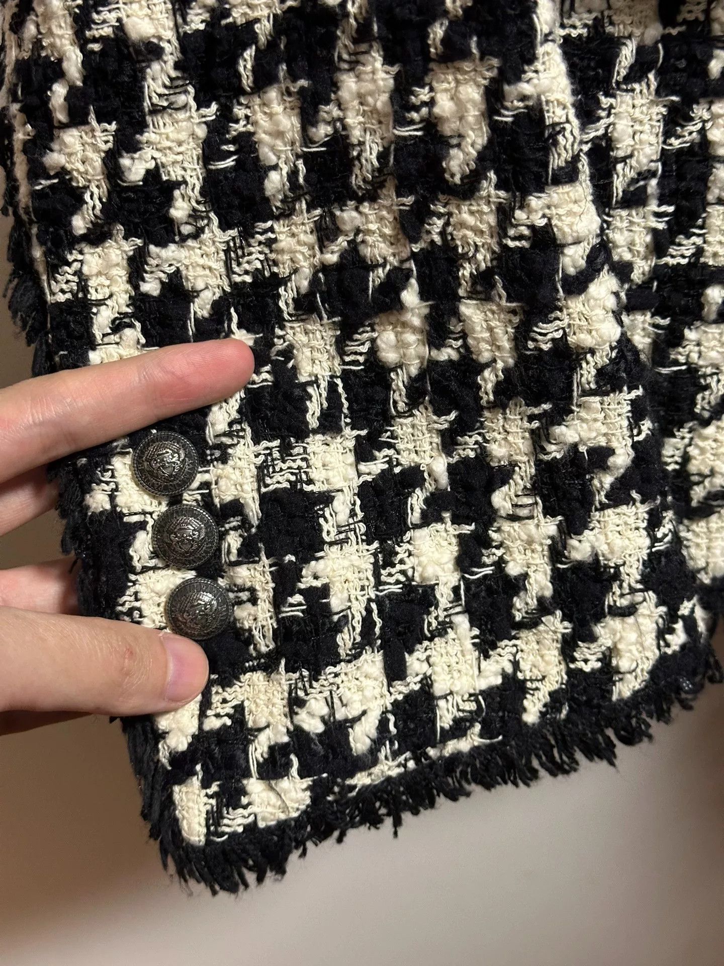 Balmain balmain black and white houndstooth blazer Size L / US 10 / IT 46 - 5 Thumbnail