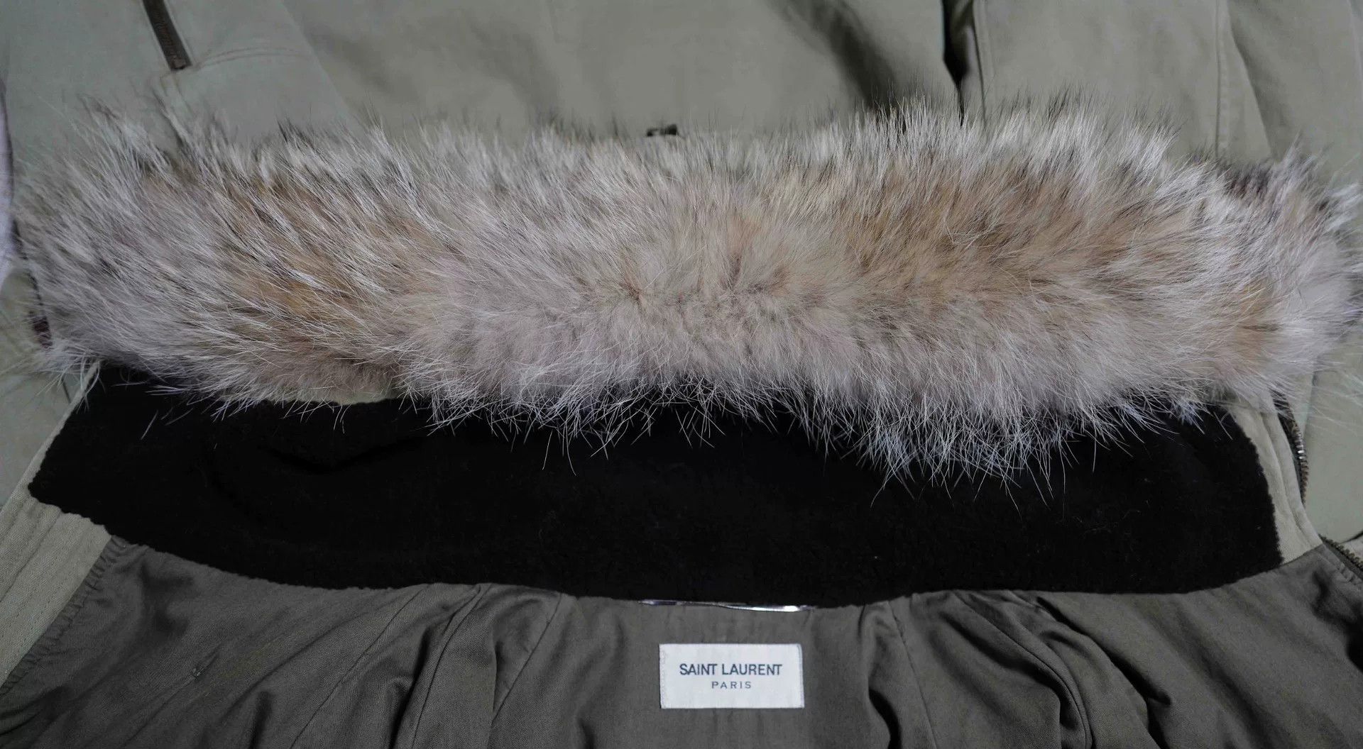 Saint Laurent Paris Saint Laurent Army Green Parka Coat with Fur Size US S / EU 44-46 / 1 - 4 Thumbnail
