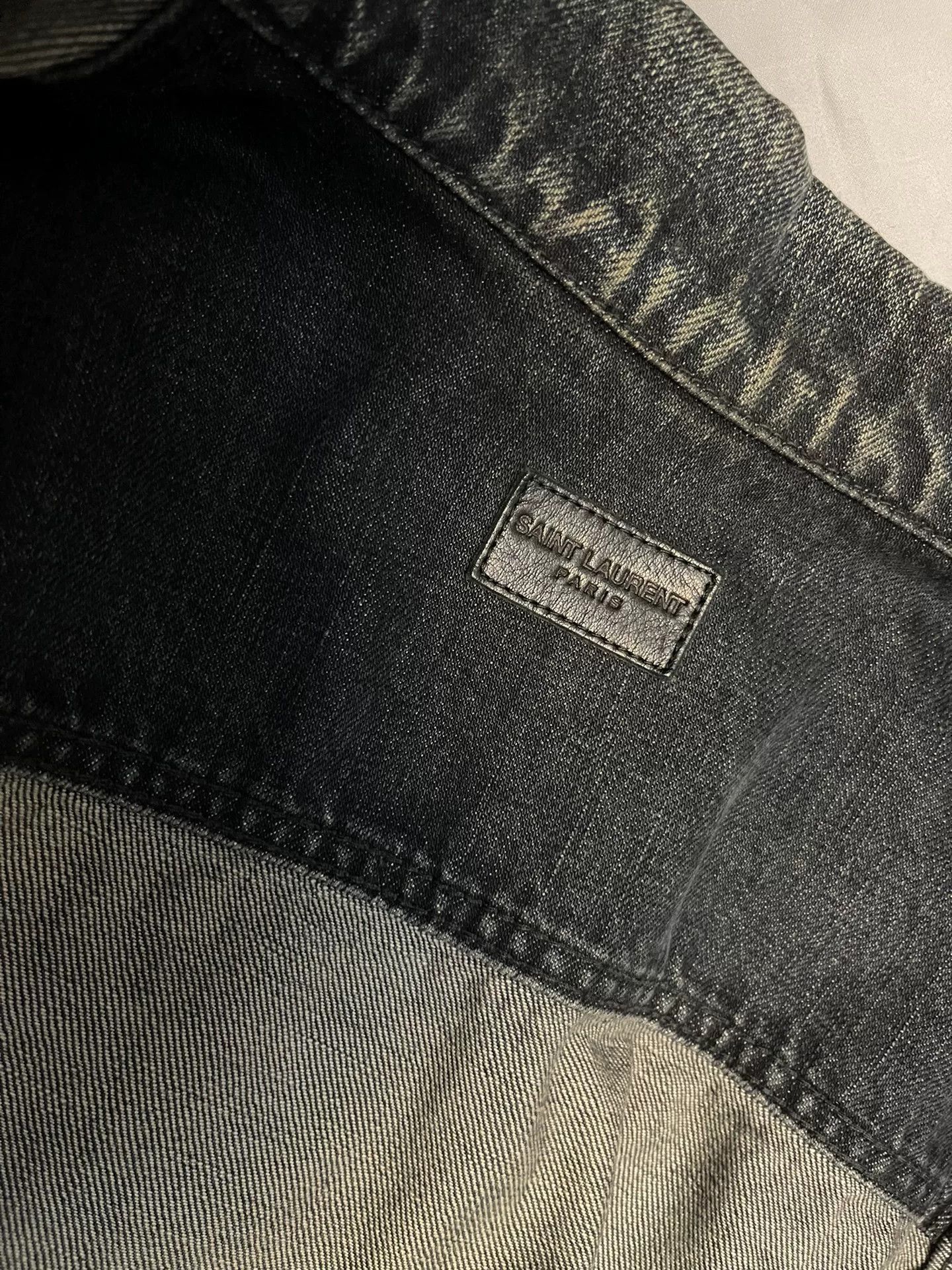 Saint Laurent Paris vintage saint laurent denim jacket in black gray Size US S / EU 44-46 / 1 - 6 Thumbnail