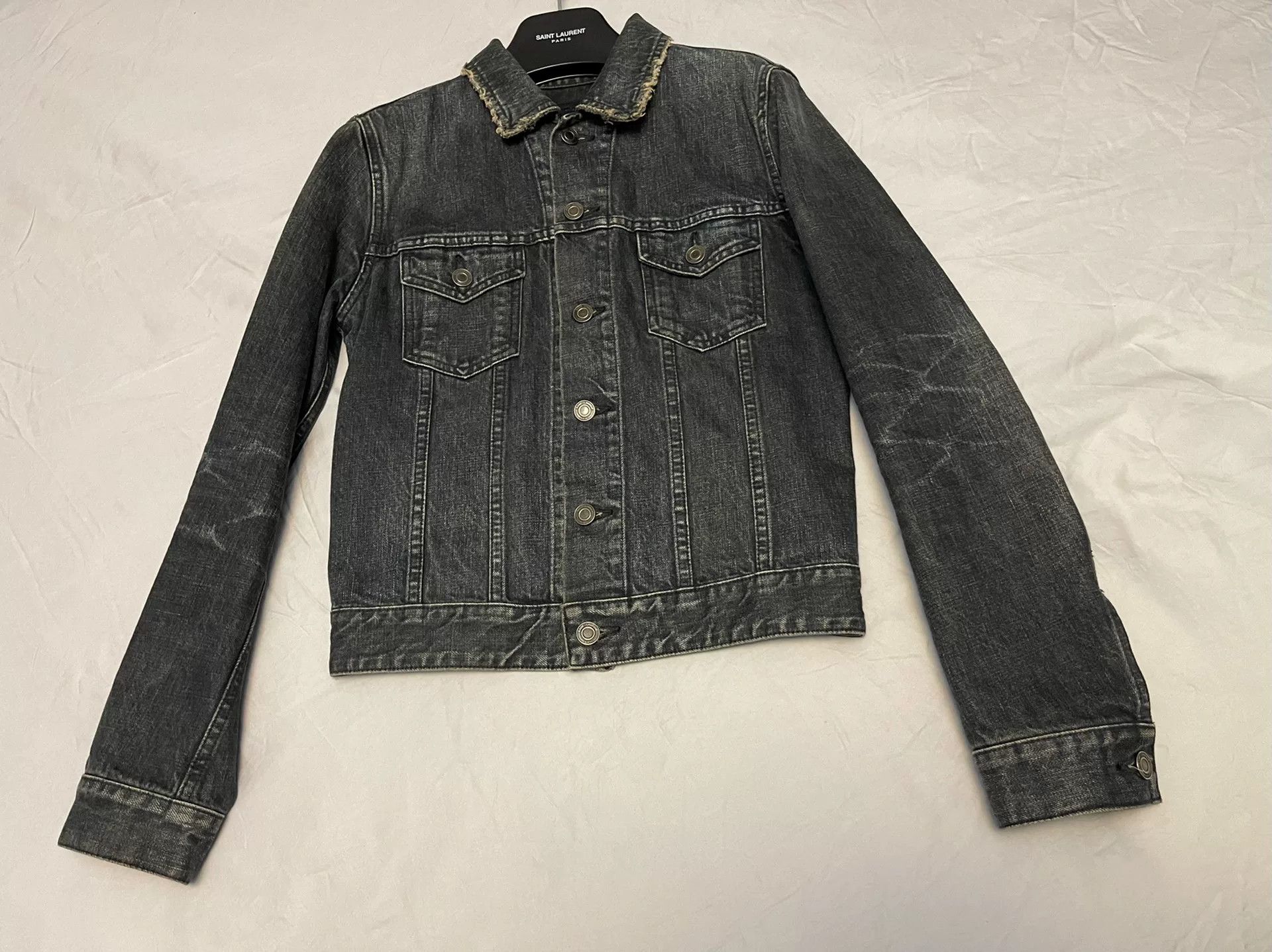 Saint Laurent Paris vintage saint laurent denim jacket in black gray Size US S / EU 44-46 / 1 - 3 Thumbnail