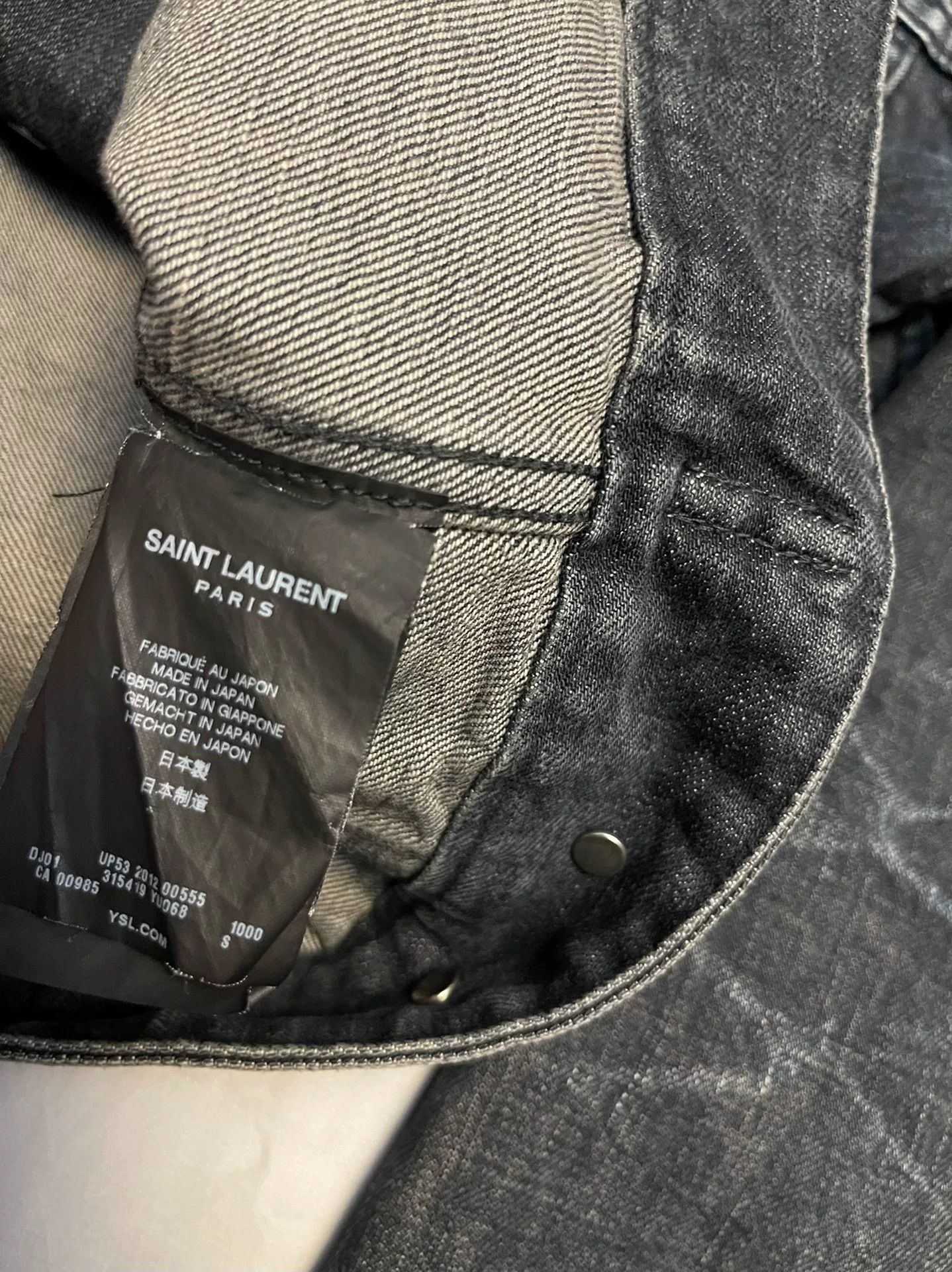 Saint Laurent Paris vintage saint laurent denim jacket in black gray Size US S / EU 44-46 / 1 - 5 Thumbnail