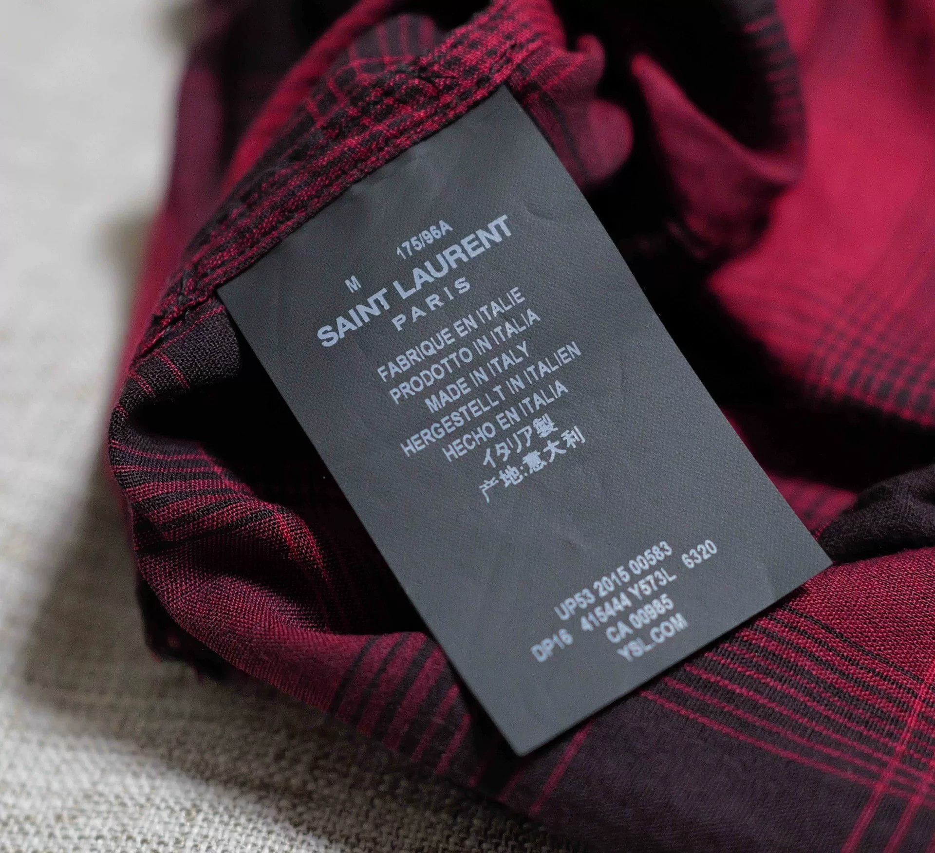 Saint Laurent Paris red and black plaid western shirt Size US S / EU 44-46 / 1 - 4 Thumbnail