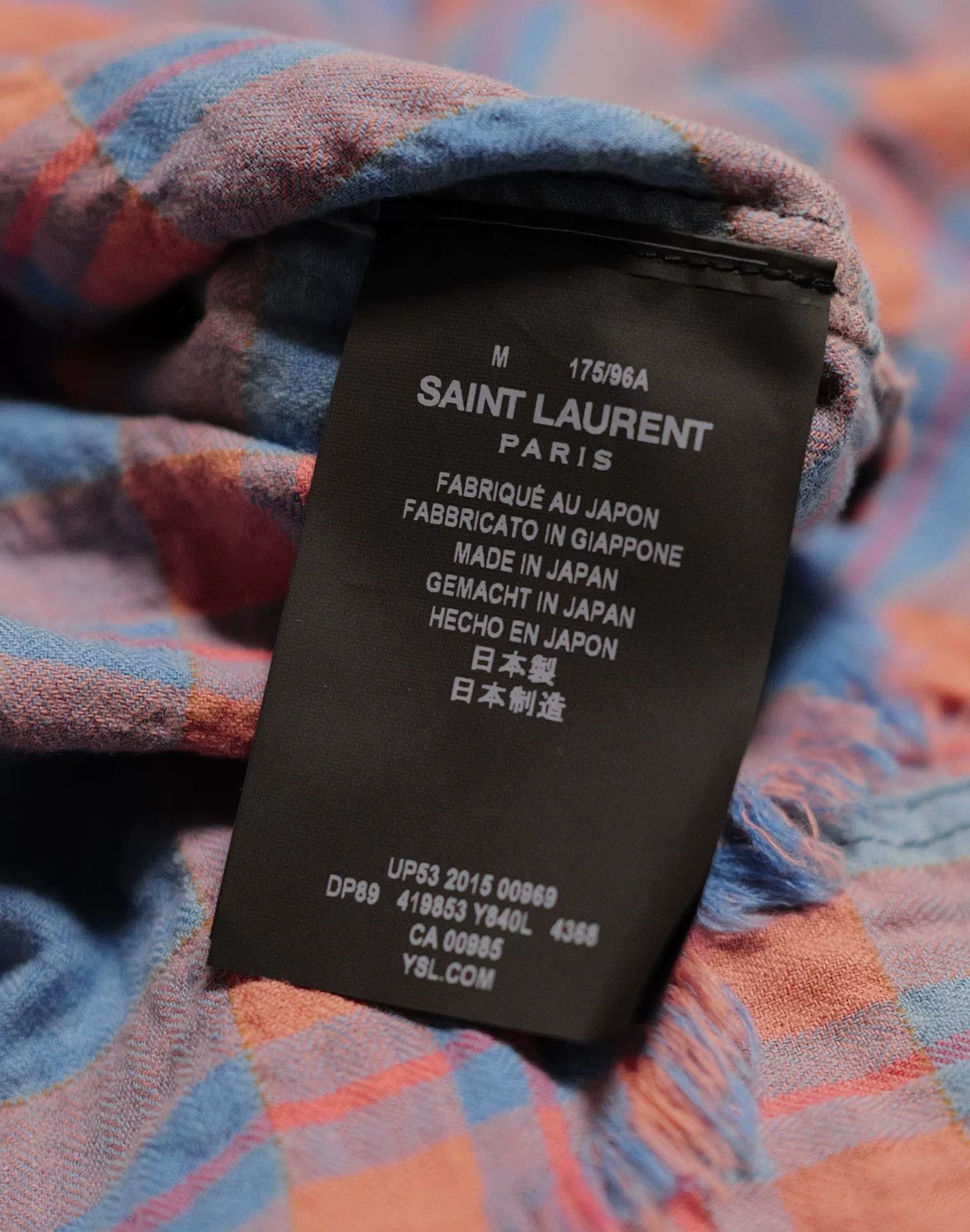 dyed gradient plaid shirt by saint laurent