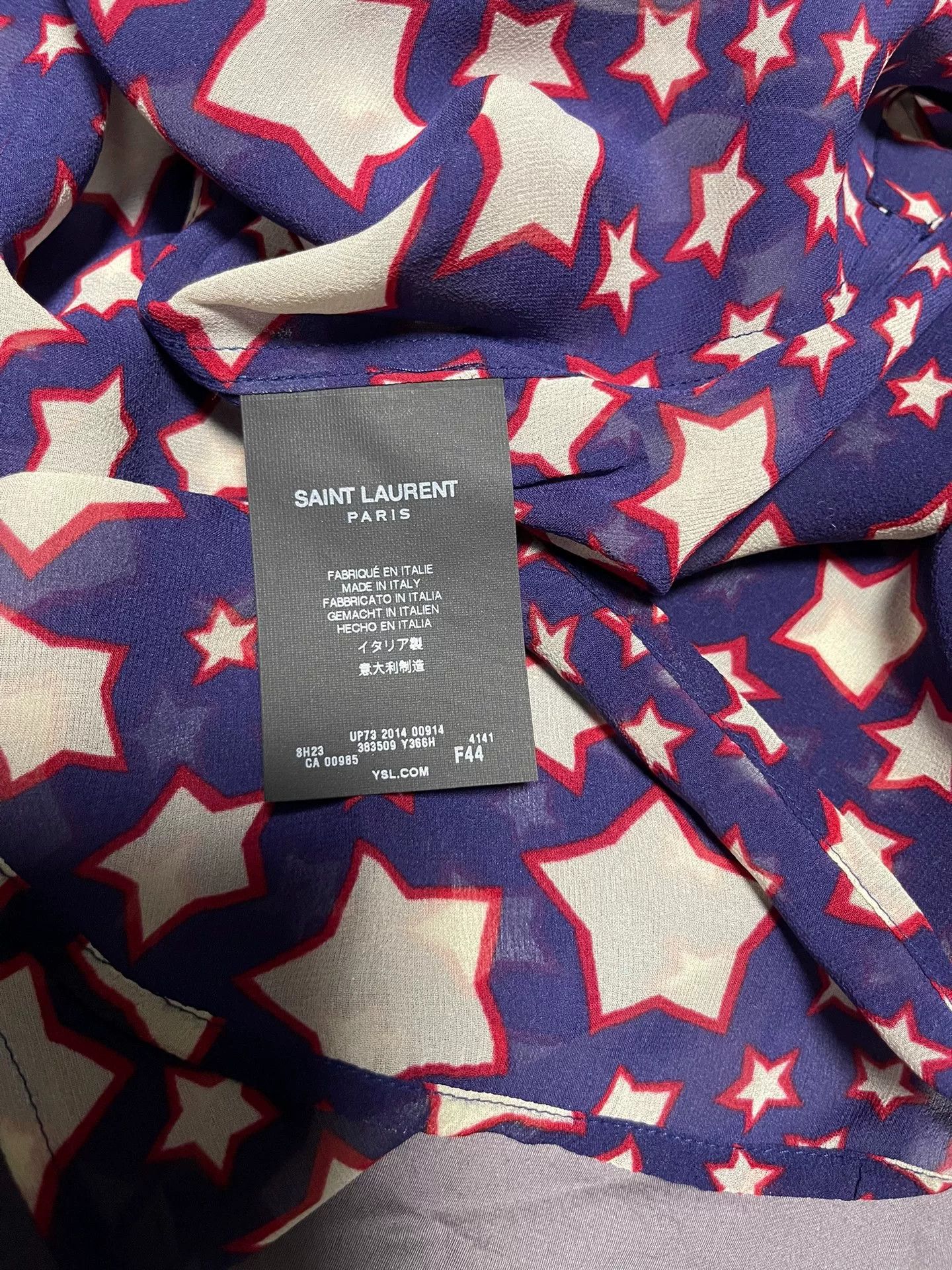 Saint Laurent Paris star print silk chiffon shirt Size S / US 4 / IT 40 - 4 Thumbnail