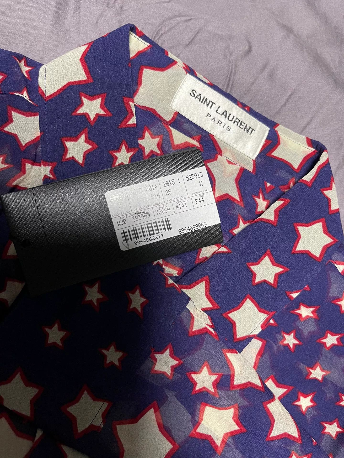 Saint Laurent Paris star print silk chiffon shirt Size S / US 4 / IT 40 - 3 Thumbnail