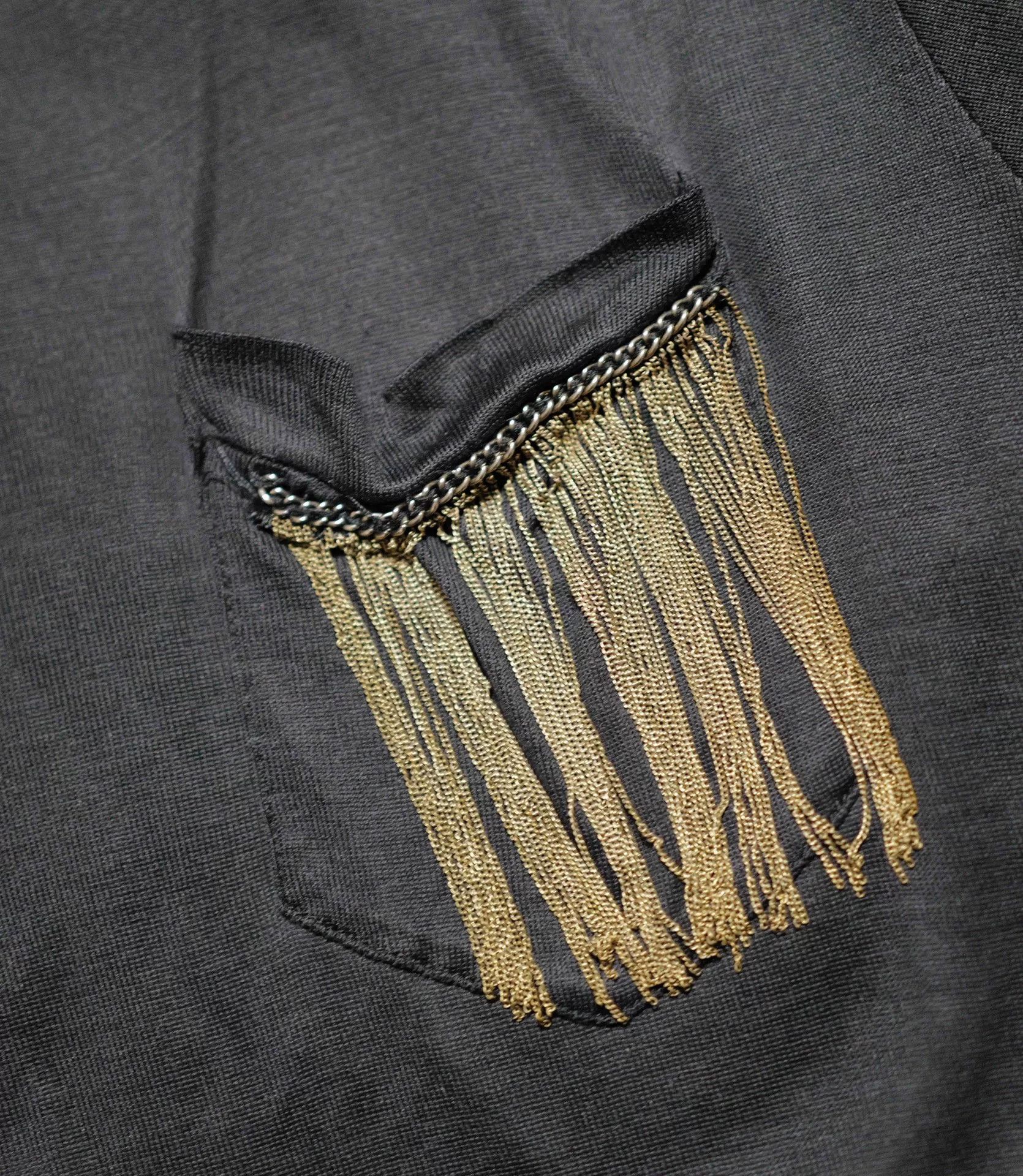 Saint Laurent Paris black silk tassel pocket tee Size S / US 4 / IT 40 - 4 Thumbnail