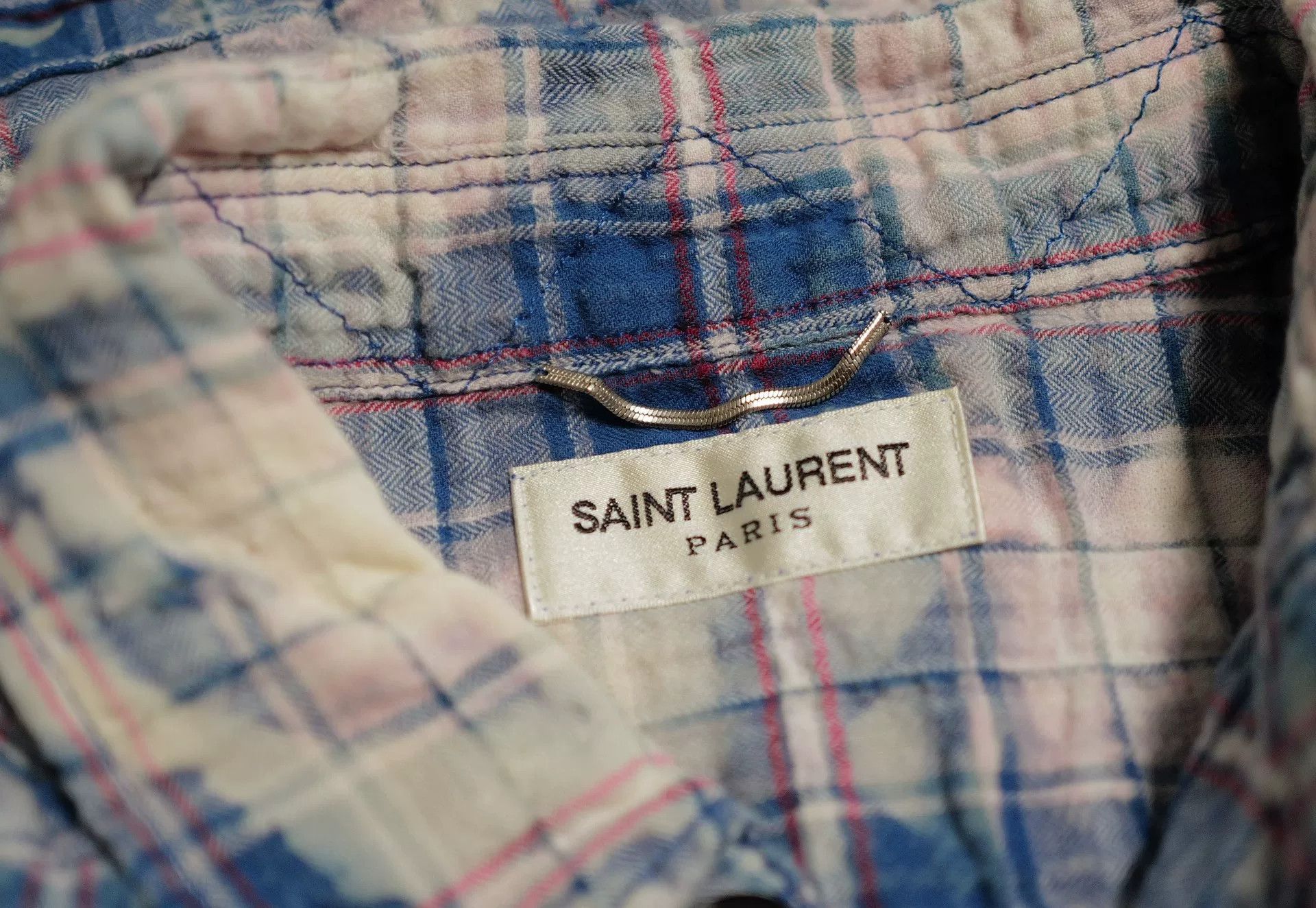 Saint Laurent Paris distressed plaid shirt by saint laurent Size US S / EU 44-46 / 1 - 3 Thumbnail