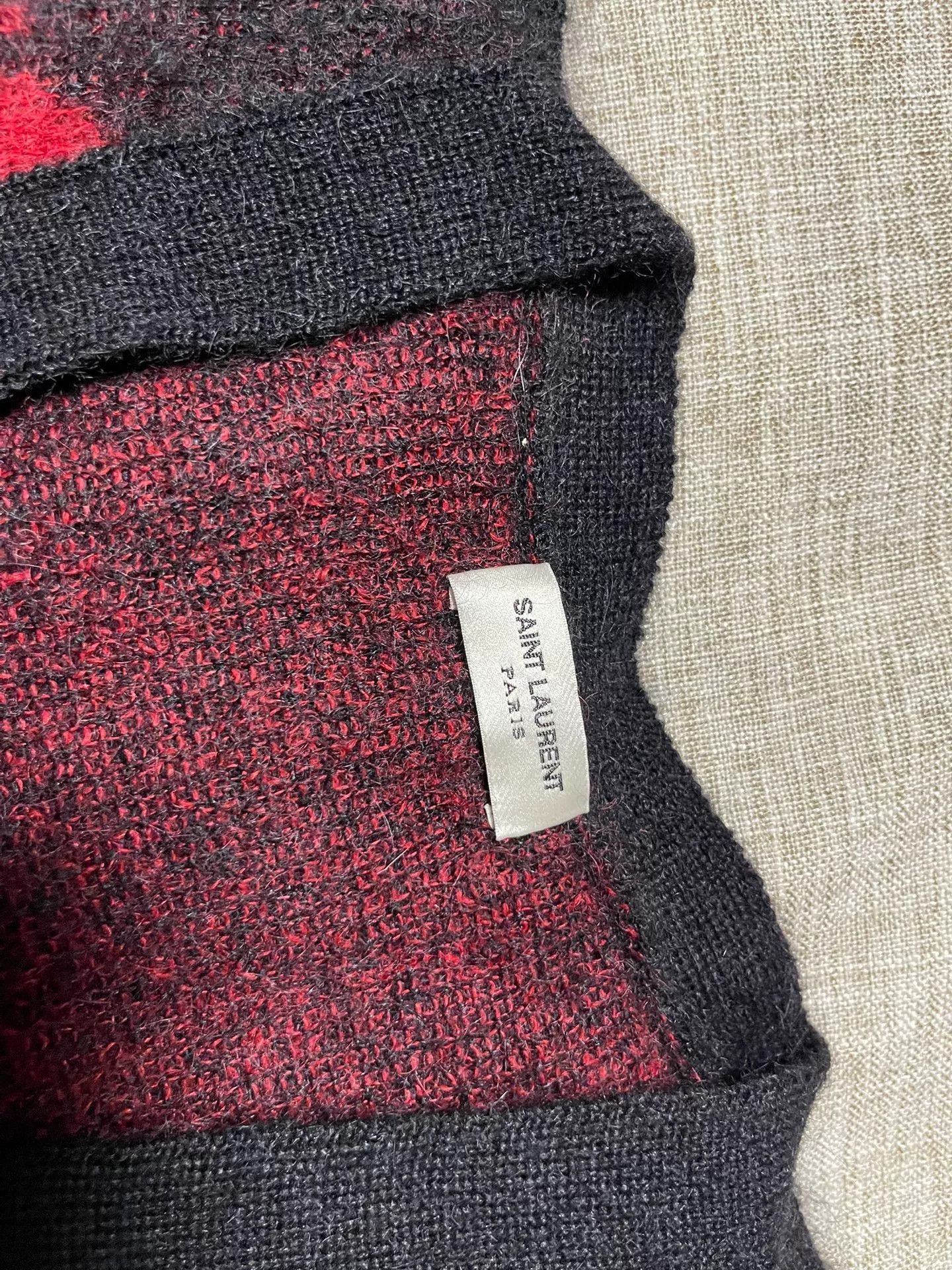 Saint Laurent Paris Saint Laurent Black Red Flame Oversized Sweater Size XS / US 0-2 / IT 36-38 - 3 Thumbnail