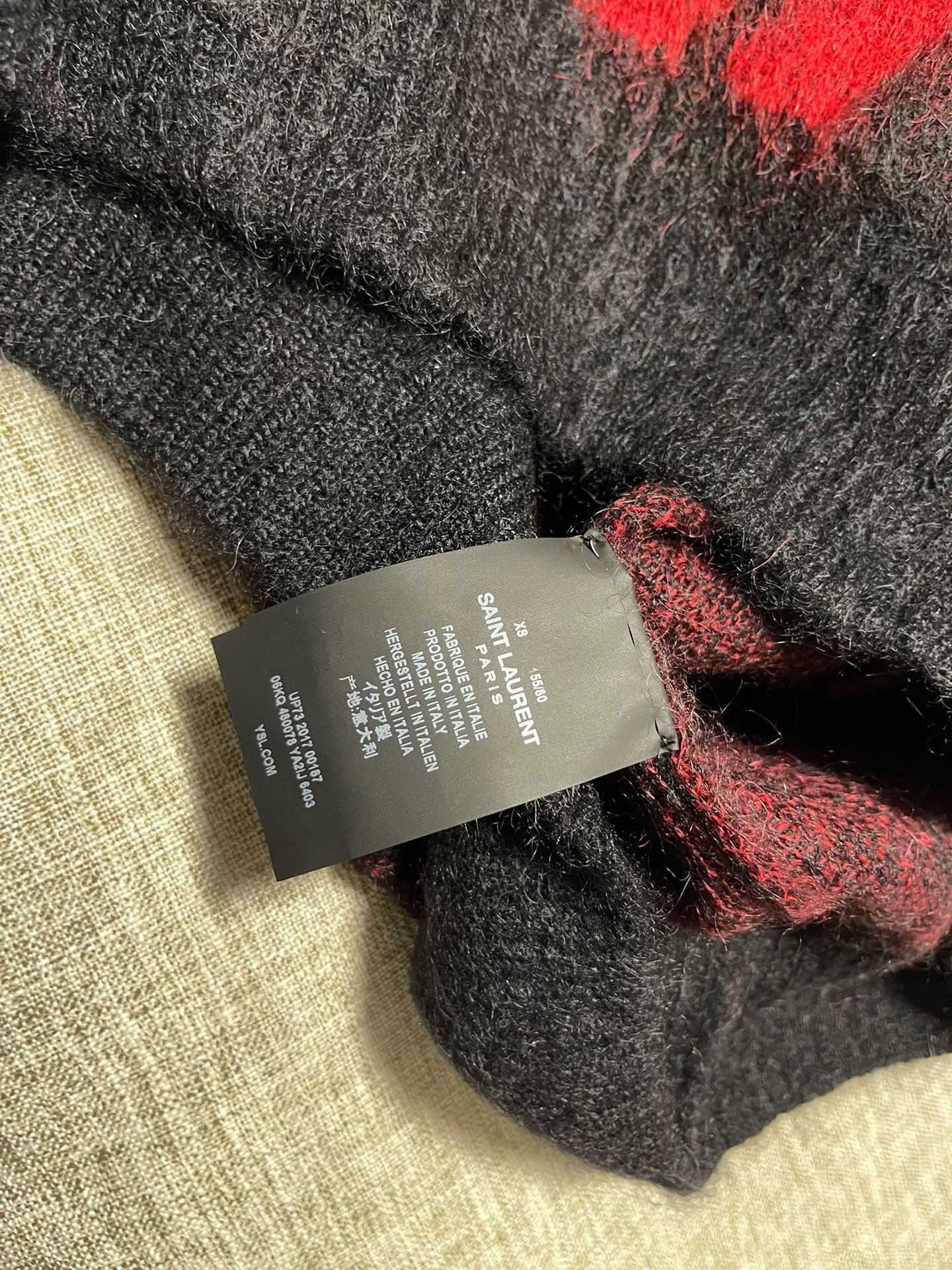 Saint Laurent Paris Saint Laurent Black Red Flame Oversized Sweater Size XS / US 0-2 / IT 36-38 - 4 Thumbnail