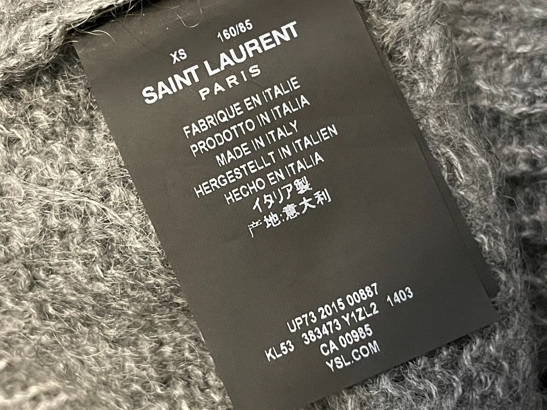 Saint Laurent Paris oversized gray turtleneck mohair sweater Size XS / US 0-2 / IT 36-38 - 3 Thumbnail