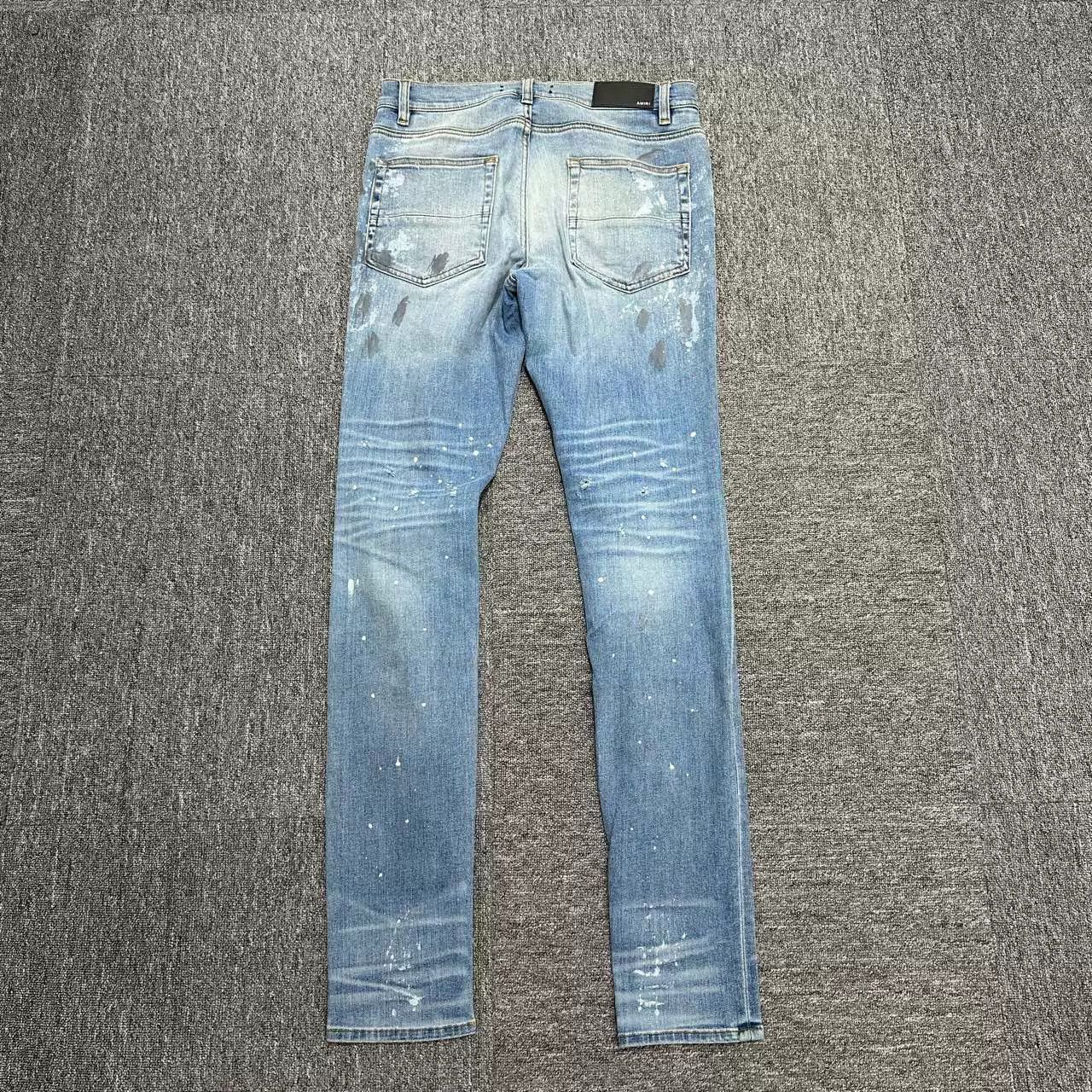 Amiri amiri single-knee distressed paint splatter jeans Size US 33 - 5 Thumbnail