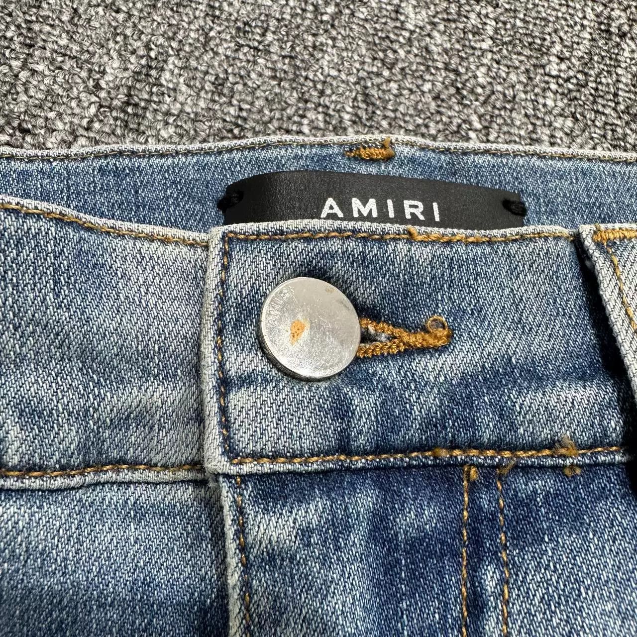 Amiri amiri single-knee distressed paint splatter jeans Size US 33 - 2 Thumbnail