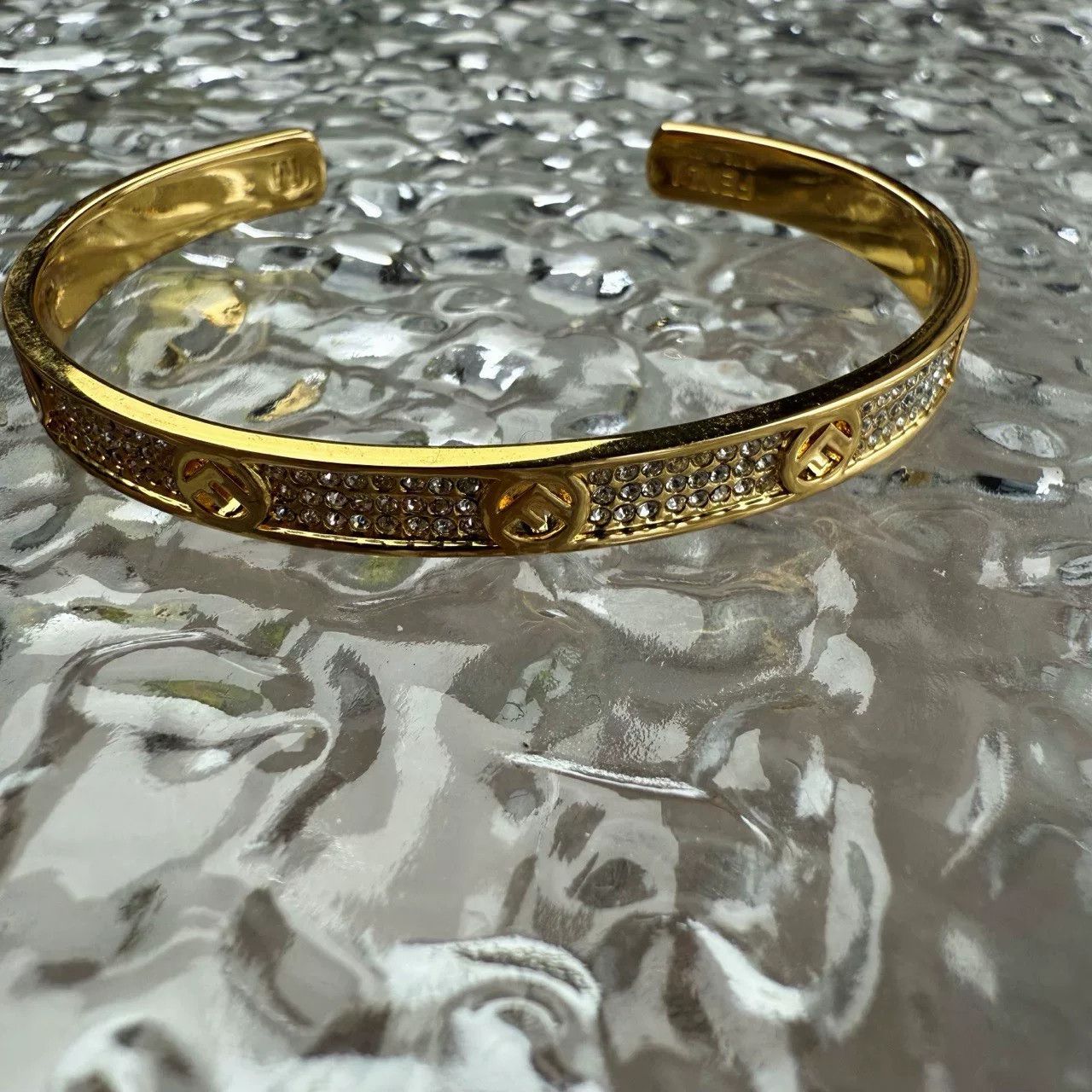 Fendi Fendi Rhinestone Logo Bracelet Size M Adjustable Size ONE SIZE - 3 Thumbnail