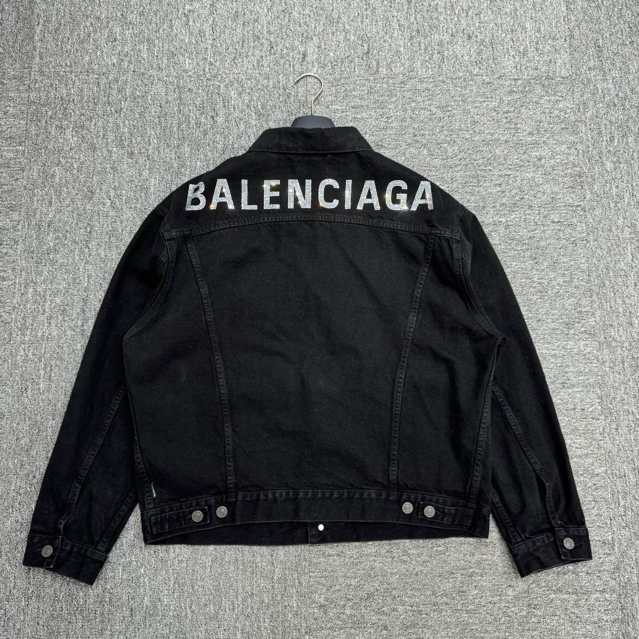 Balenciaga Balenciaga Black Denim Jacket with Logo Size US M / EU 48-50 / 2 - 2 Thumbnail