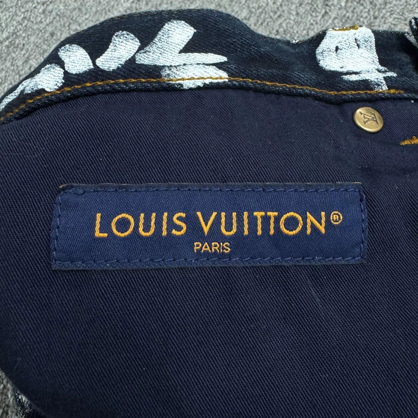 louis vuitton nigo graffiti denim pants