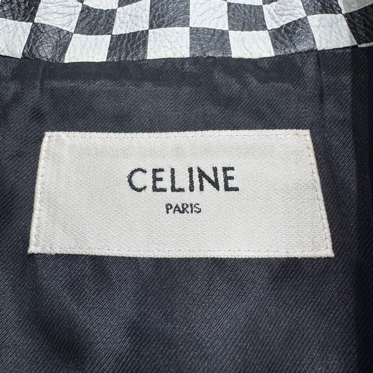 Celine celine checkered studded leather motorcycle jacket Size US L / EU 52-54 / 3 - 3 Thumbnail