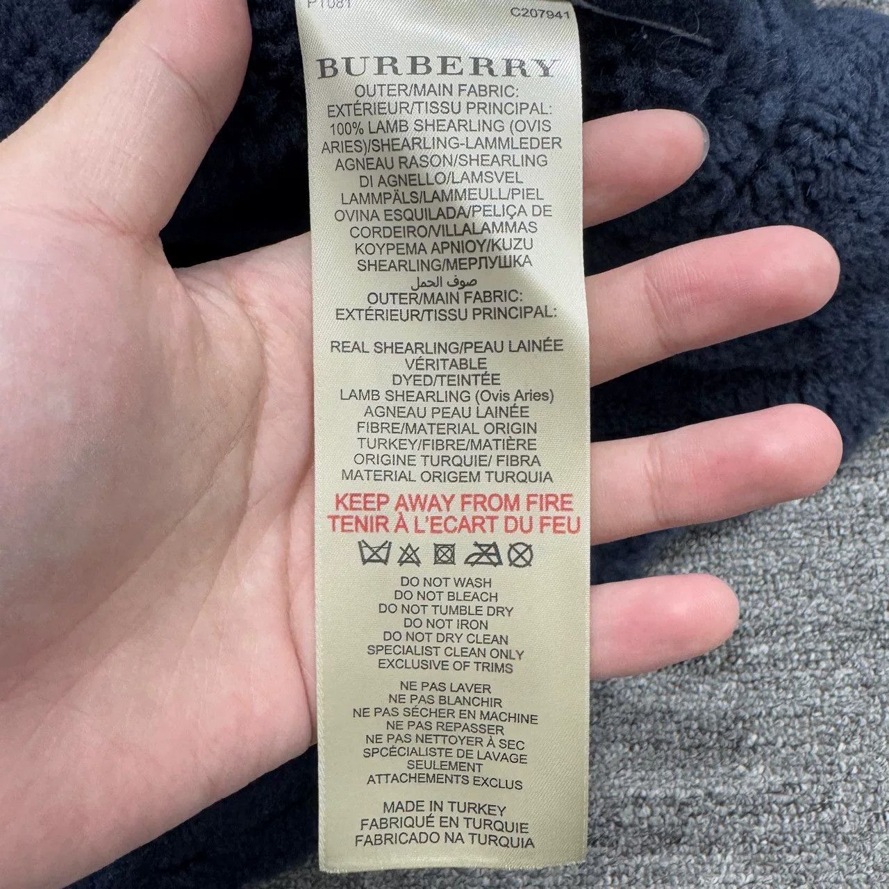 Burberry Shearling Jacket Size 40