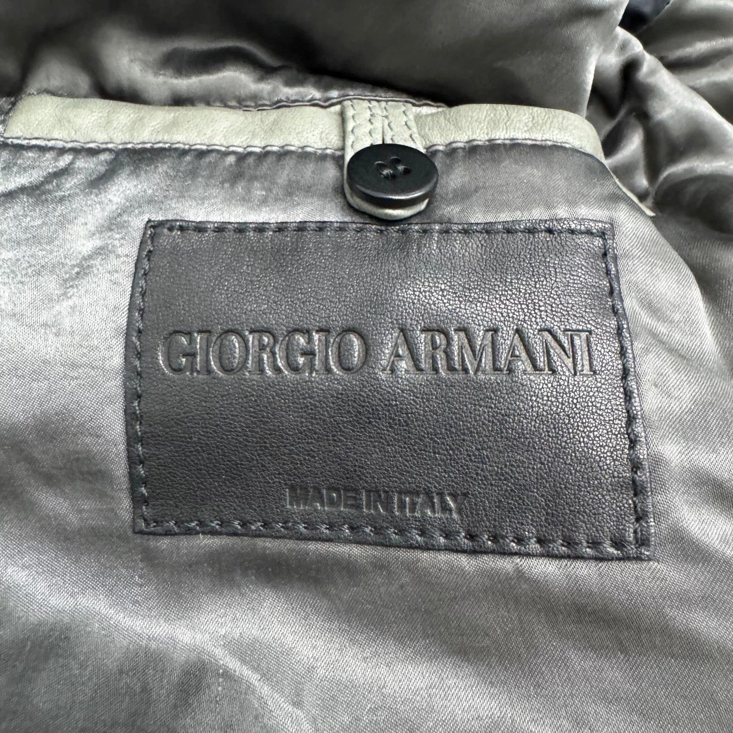 Giorgio Armani Giorgio Armani Black Leather Coat Size US L / EU 52-54 / 3 - 3 Thumbnail