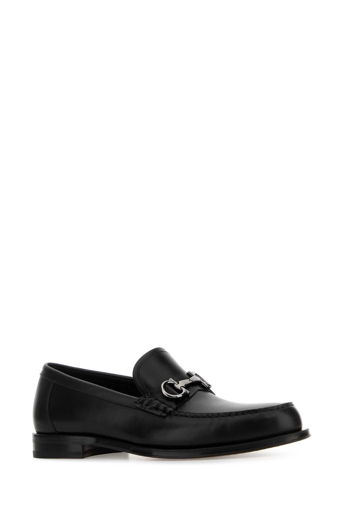 Salvatore Ferragamo Black Leather Teatro Loafers Size US 10 / EU 43 - 2 Thumbnail