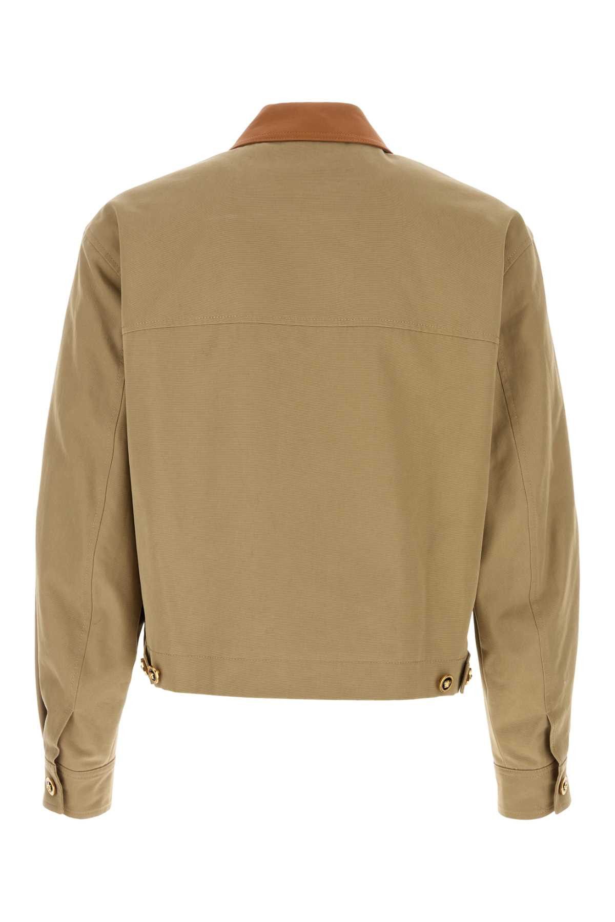 Versace Cappuccino Cotton Jacket Size US XL / EU 56 / 4 - 2 Thumbnail